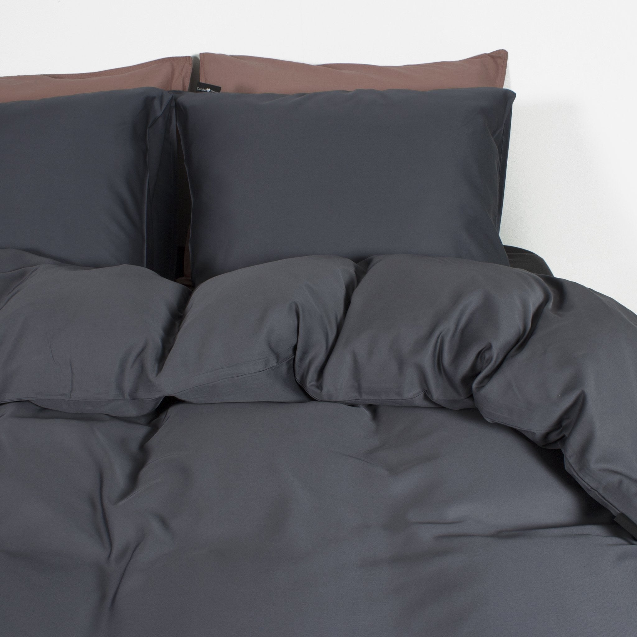 100% Bamboo Dekbedovertrek Antraciet - Temperatuur regulerend - Twill satijn geweven - Kleurvast