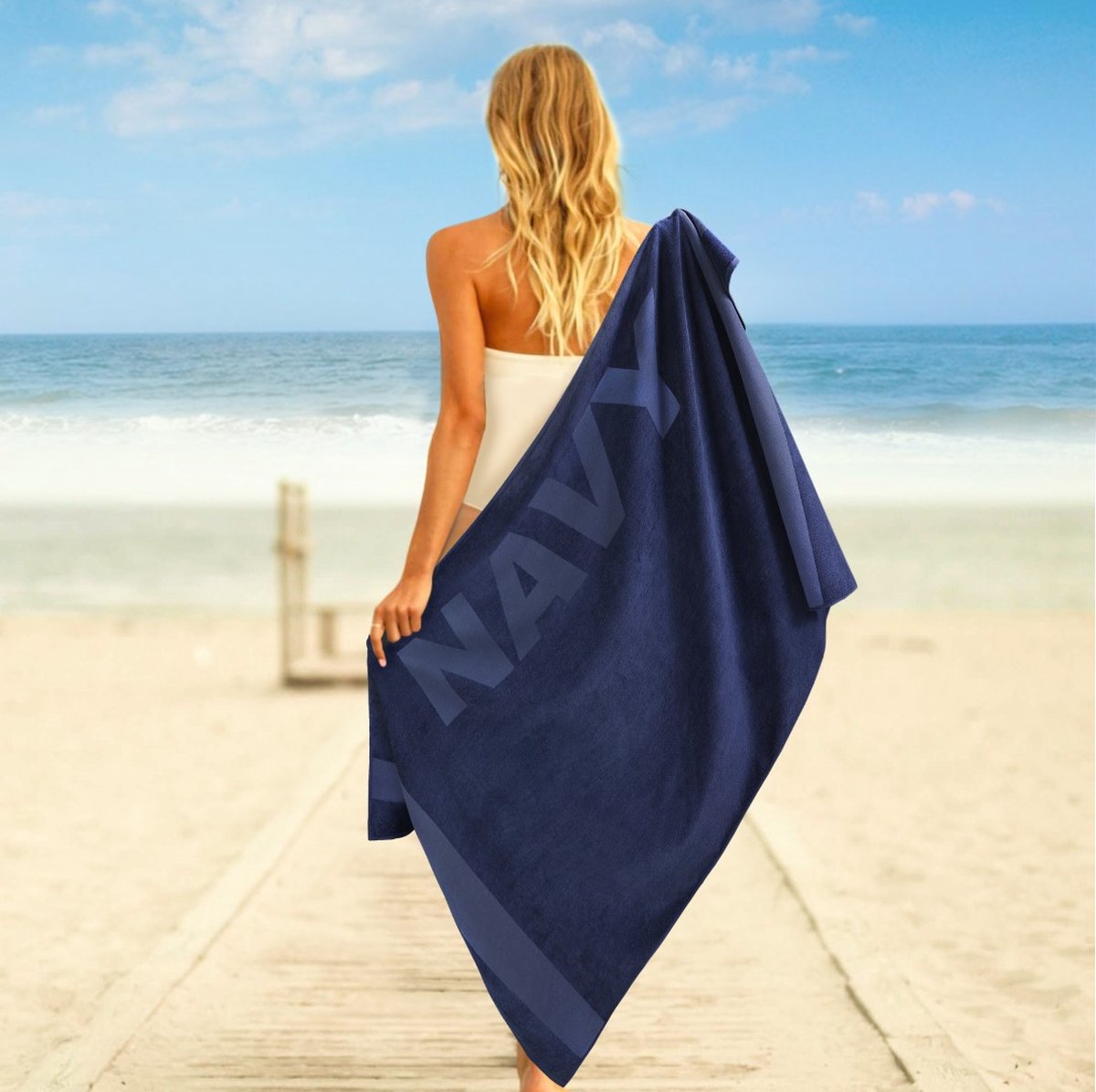 Navy Beach Towel - 100x200 - Dark Blue