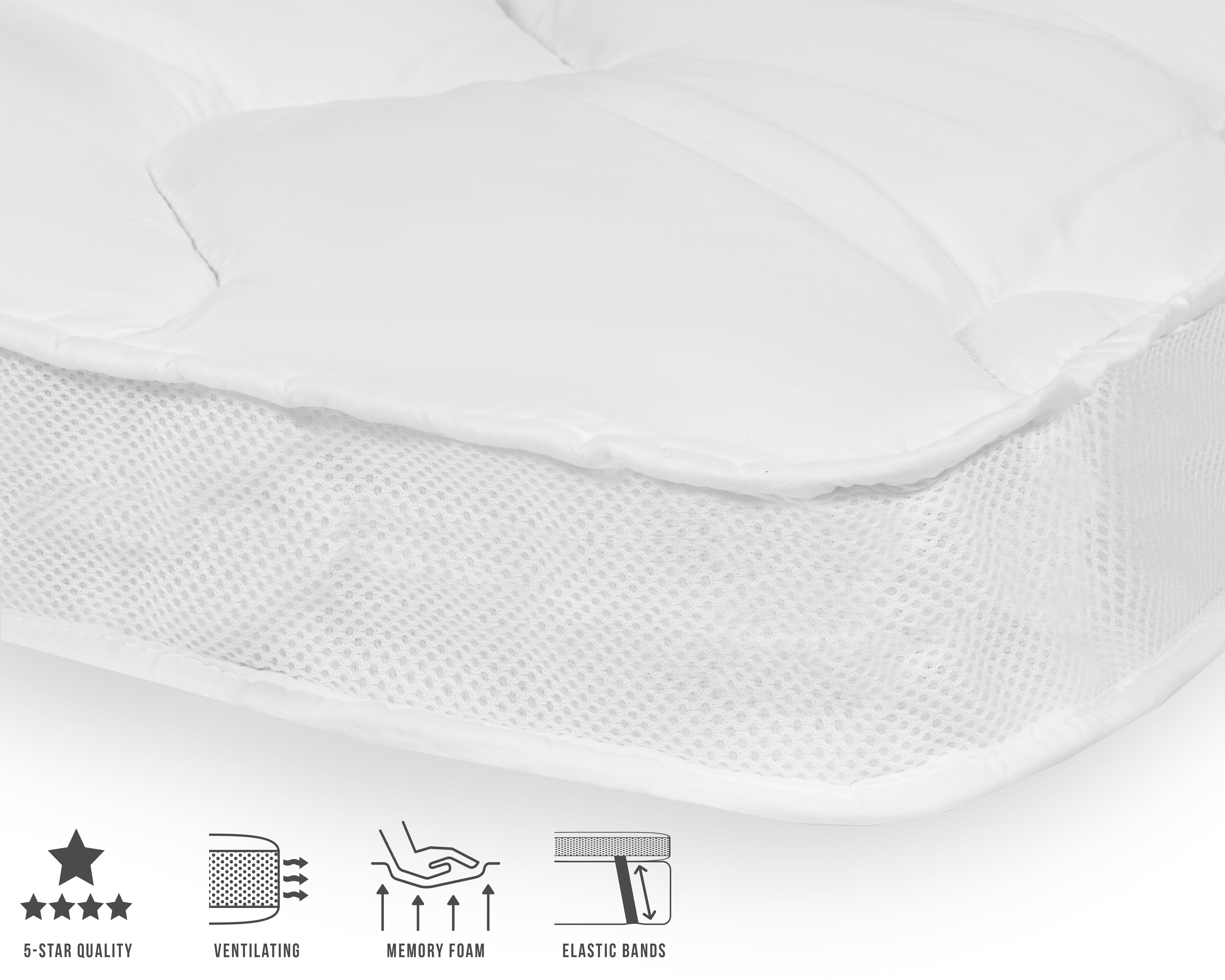 3D AIR Hotel Traagschuim Oplegmatras Wit - Traagschuim - Stevig - Drukverlagend