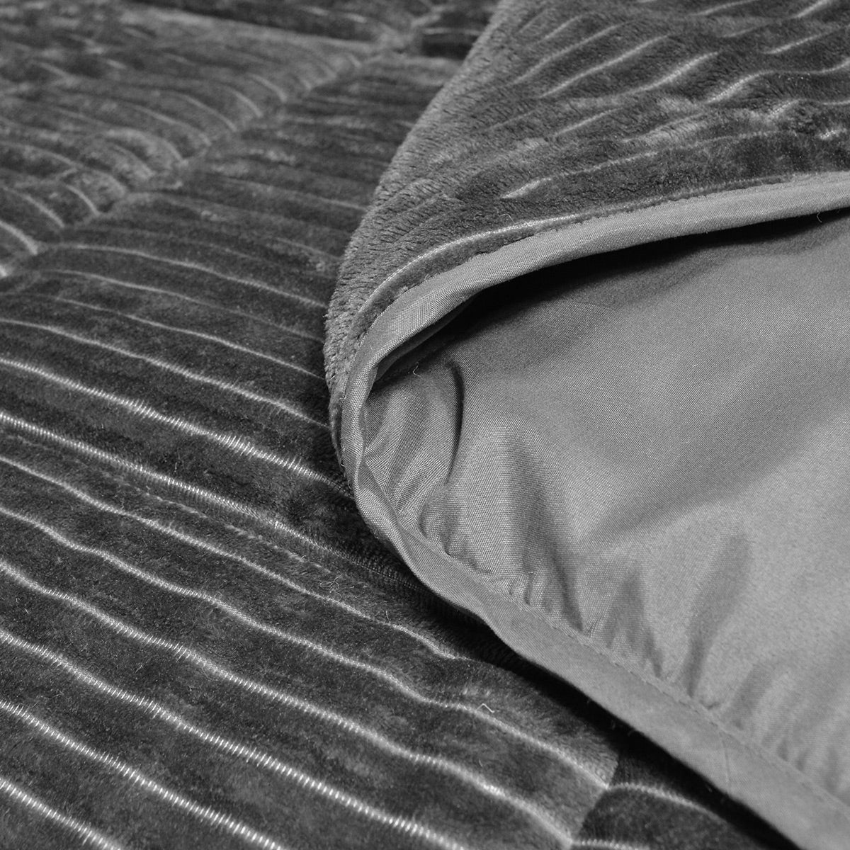 All-in-One Lazy Rib Duvet Anthracite - Duvet for the whole year