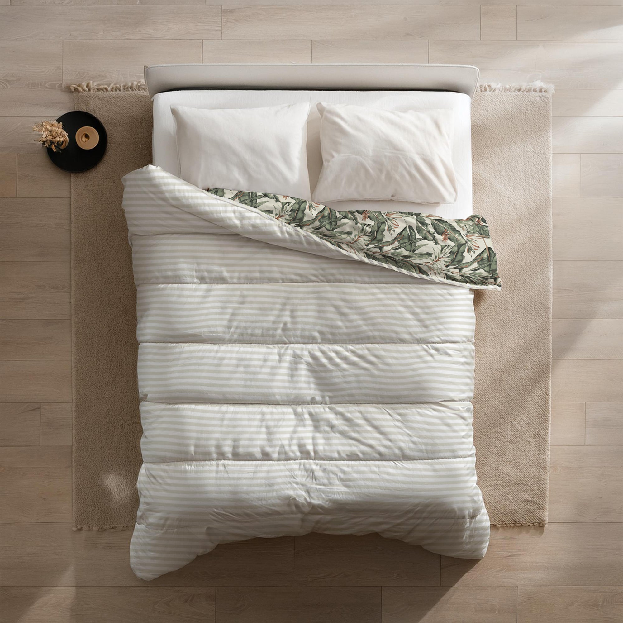 All-in One Lazy Dekbed Floral Green - Dekbed voor het hele jaar
