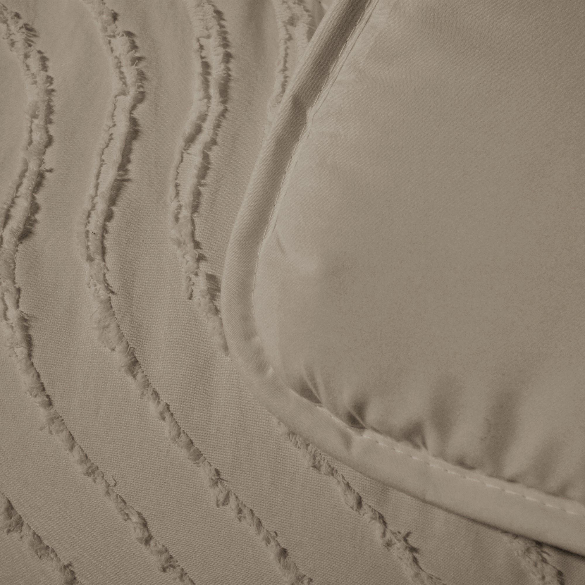 All-in One Lazy Tufted Waves Dekbed Taupe - Dekbed voor het hele jaar