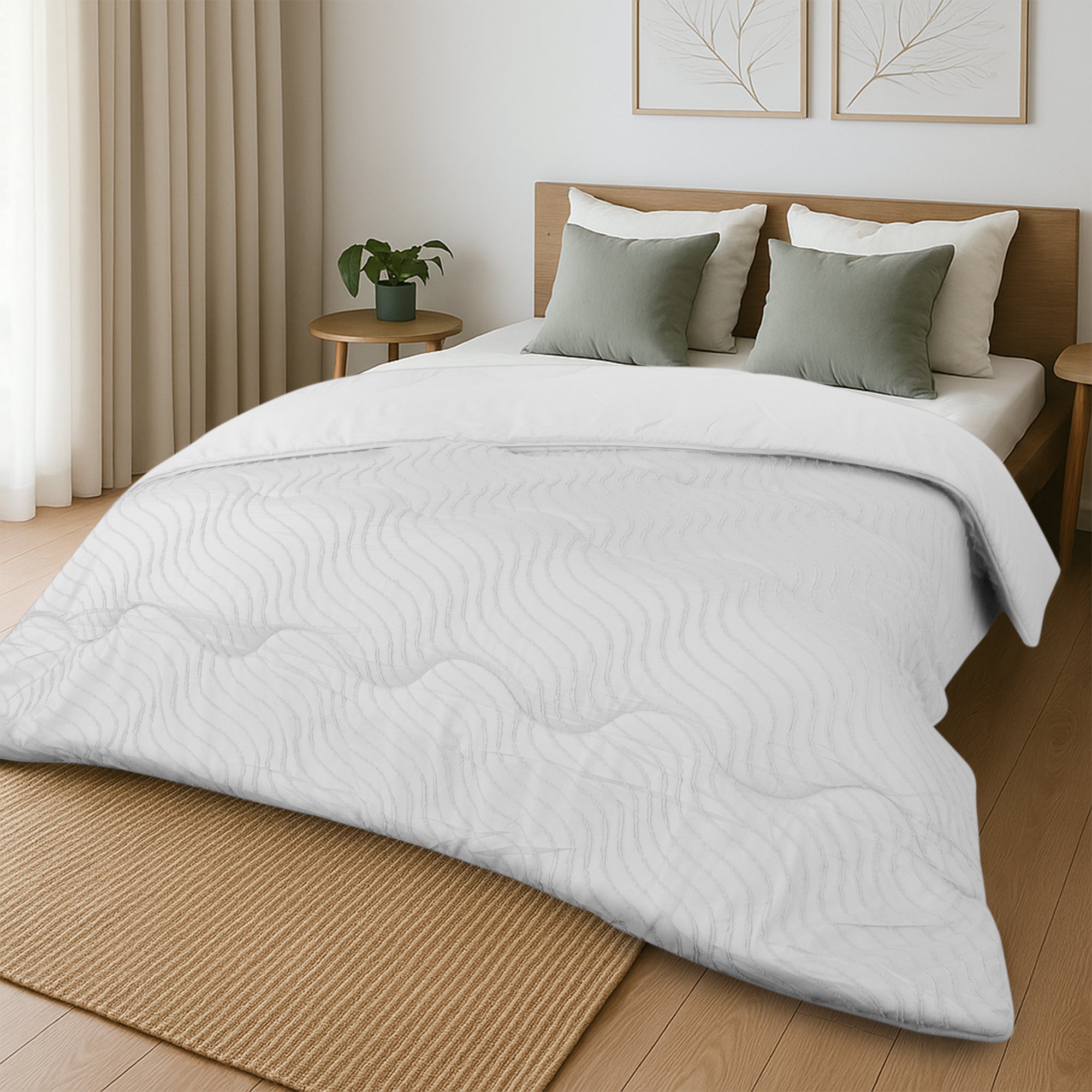 Easy Dekbed Tufted Waves - Wit