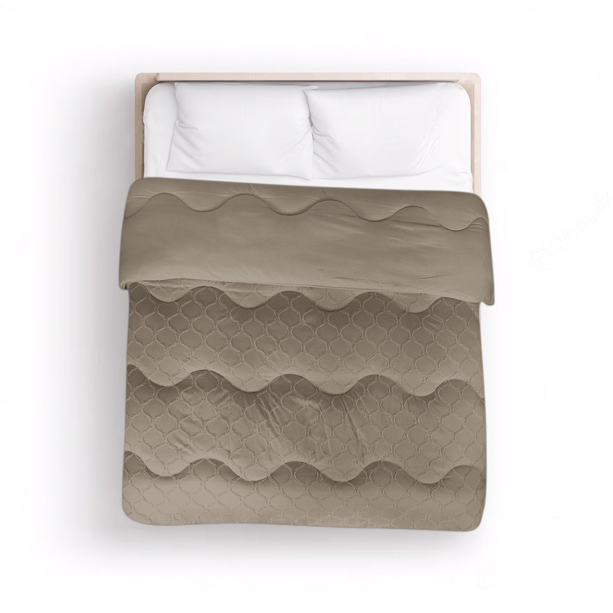 Easy Dekbed Tufted Curve - Taupe