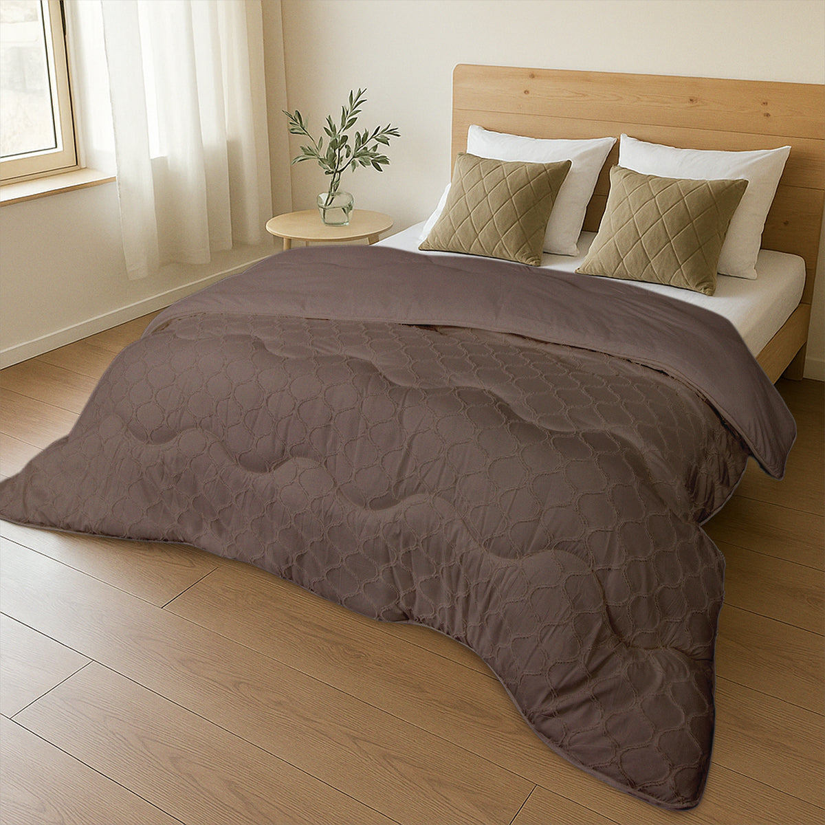 Easy Dekbed Tufted Curve - Bruin