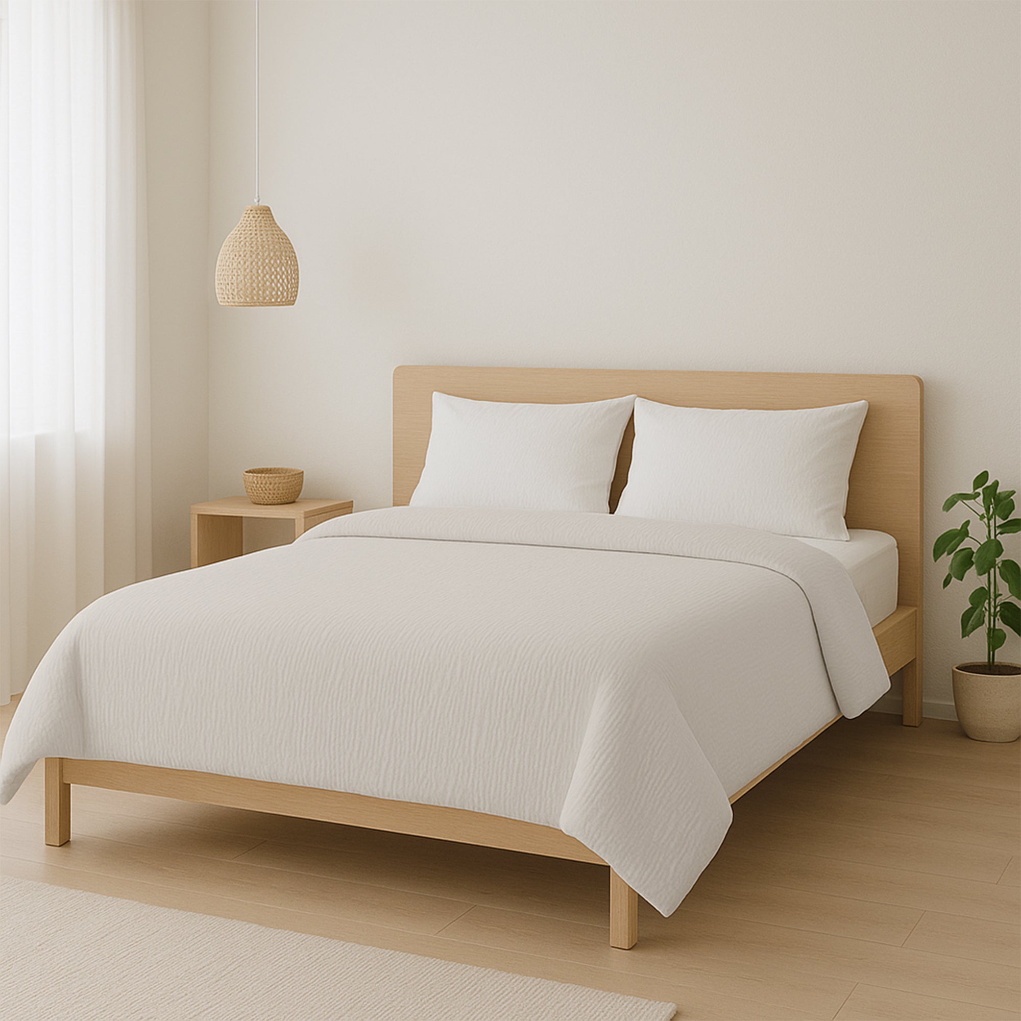 All-in One Lazy Mousseline Dekbed Off White - Dekbed voor het hele jaar