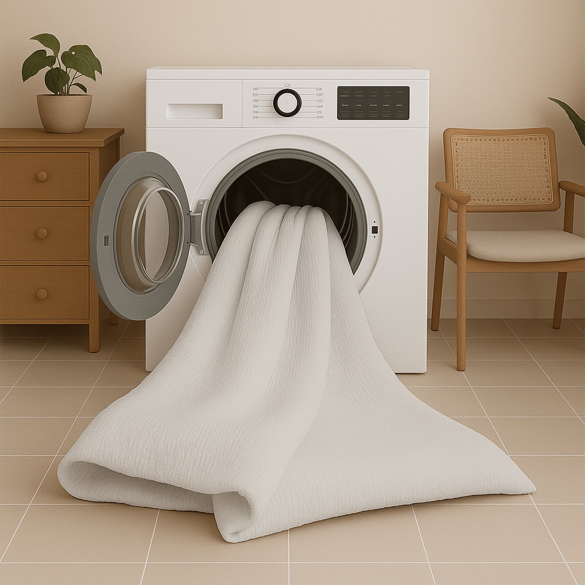 All-in One Lazy Mousseline Dekbed Off White - Dekbed voor het hele jaar