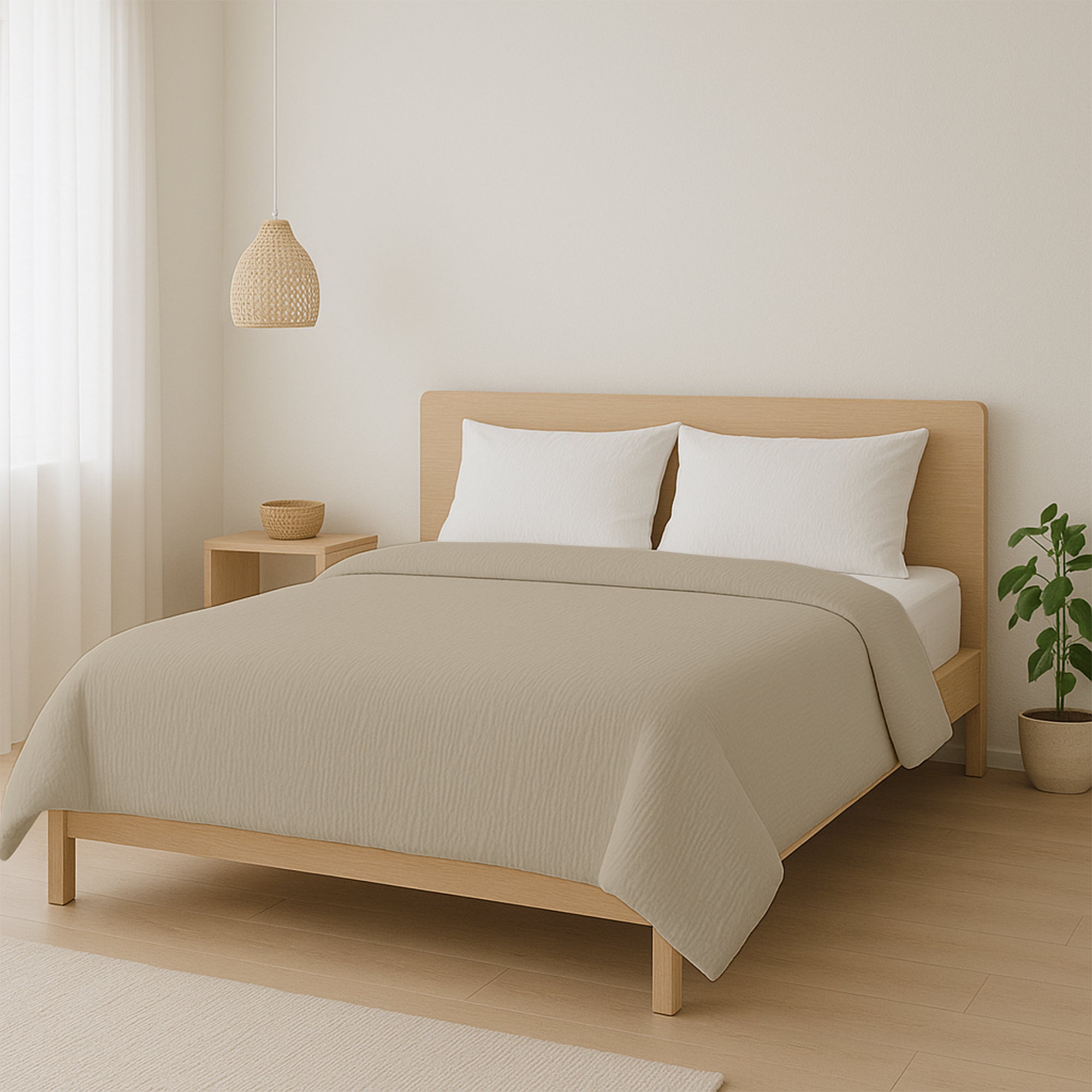 All-in One Lazy Mousseline Dekbed Zand - Dekbed voor het hele jaar