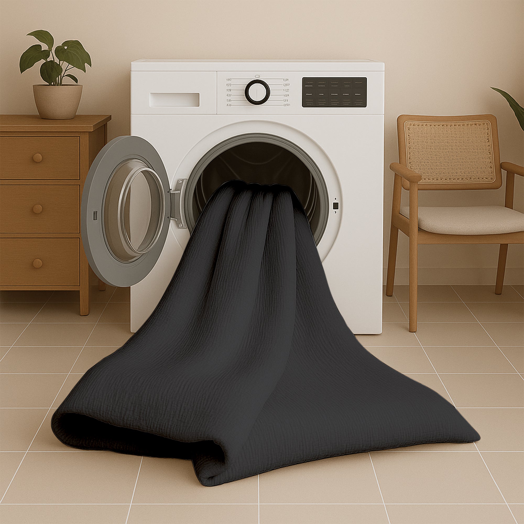 All-in-One Lazy Mousseline Duvet Dark Gray - Duvet for the whole year