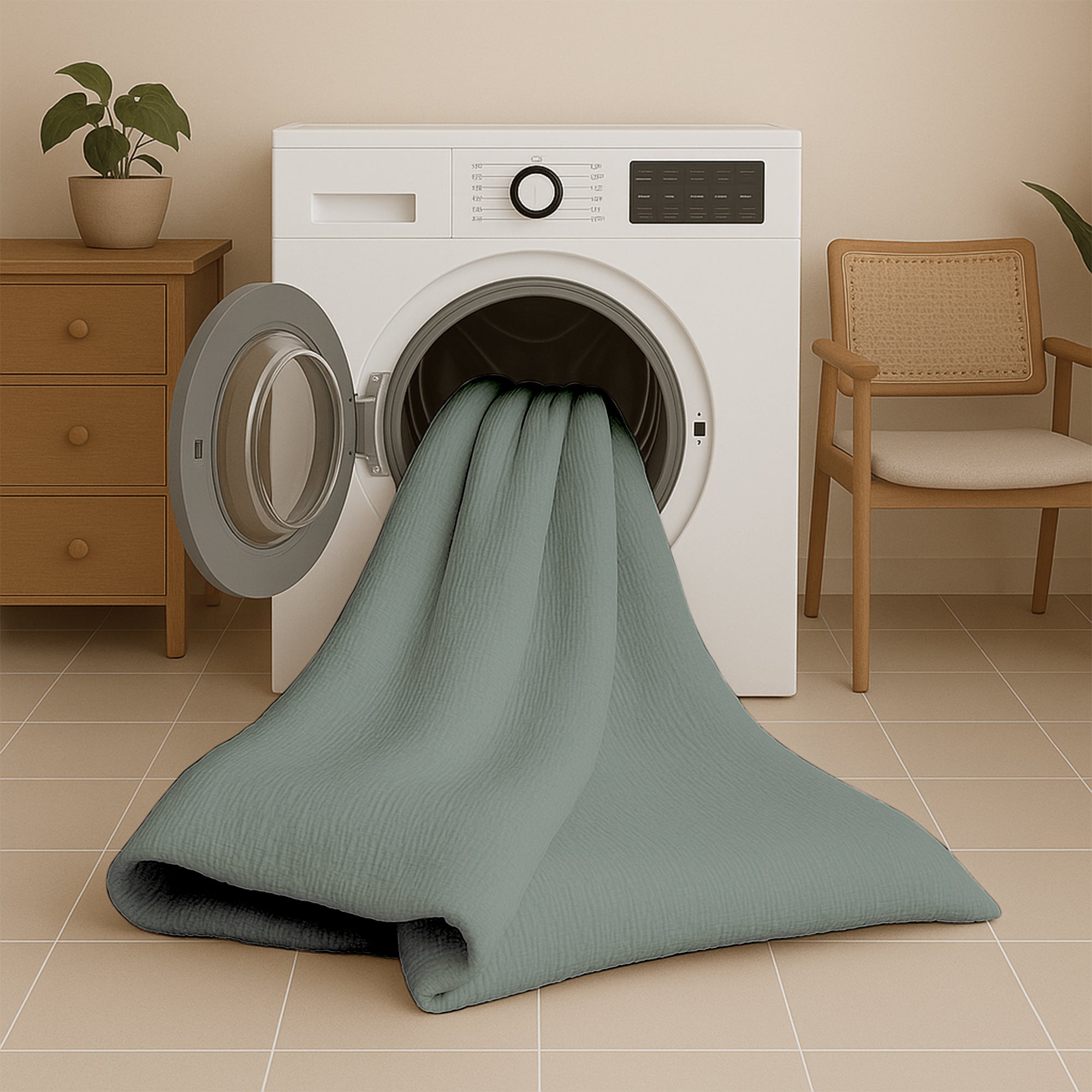 All-in One Lazy Mousseline Dekbed Mintgroen - Dekbed voor het hele jaar