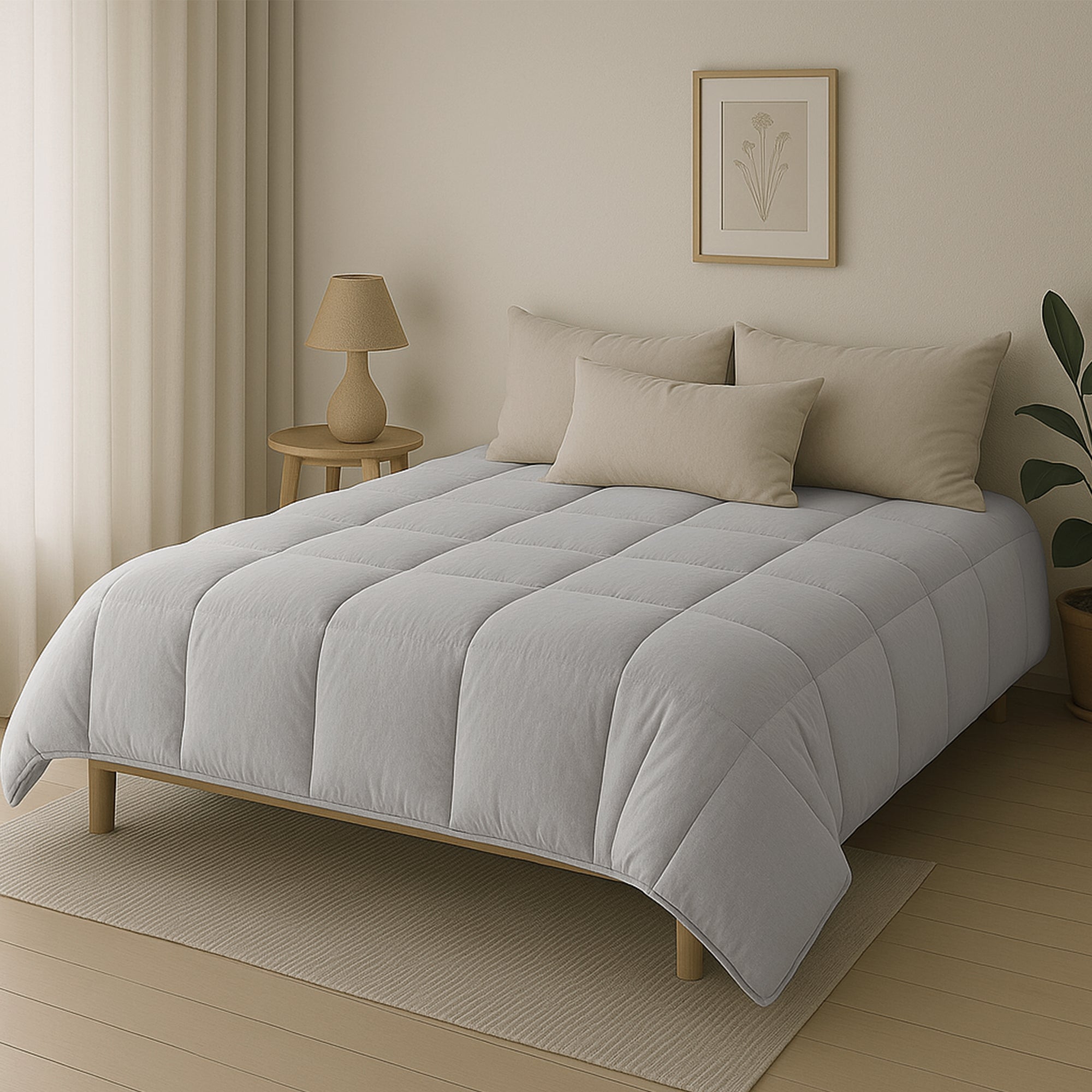 Dekbed Eazzy Stonewash premium Silver grey