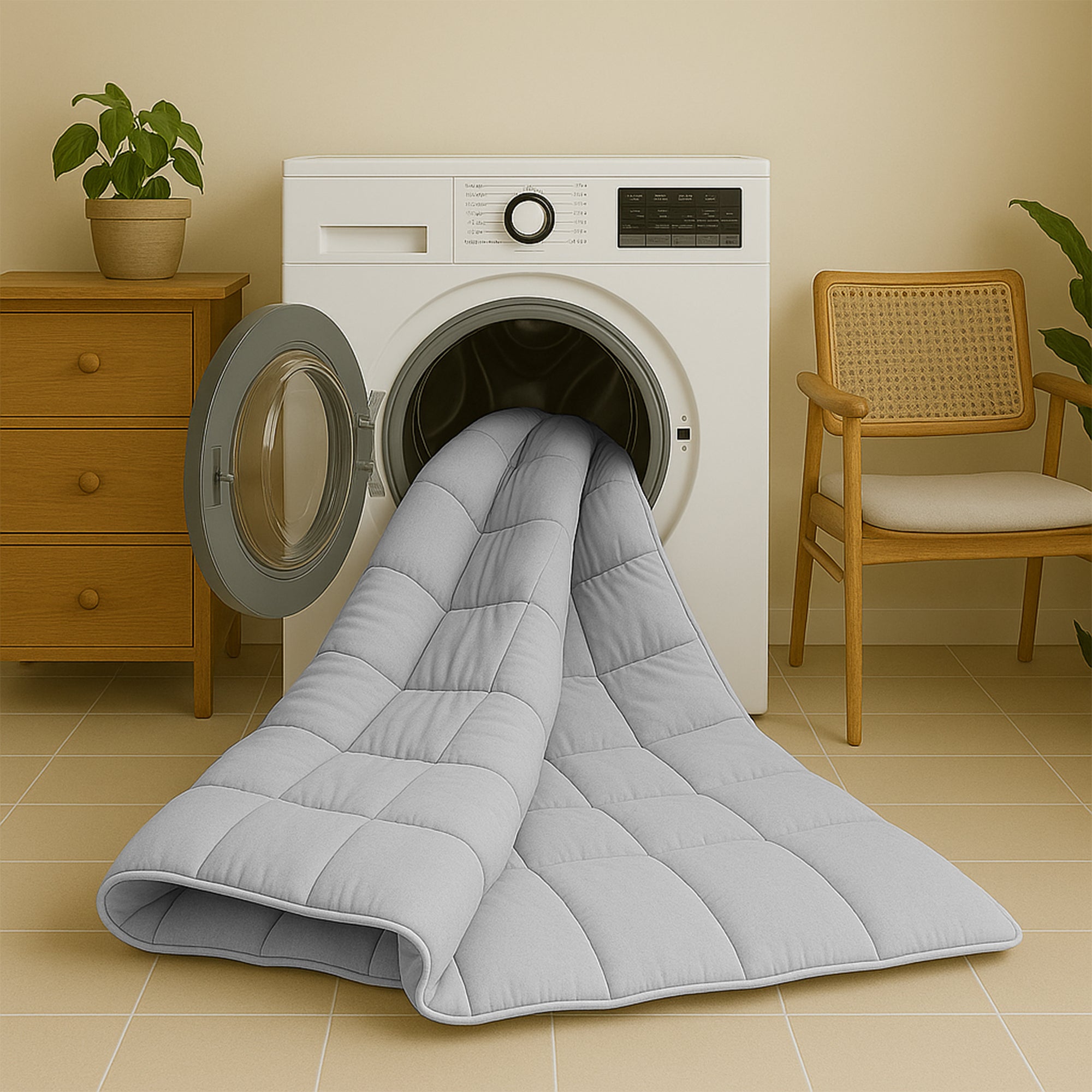 Dekbed Eazzy Stonewash premium Silver grey