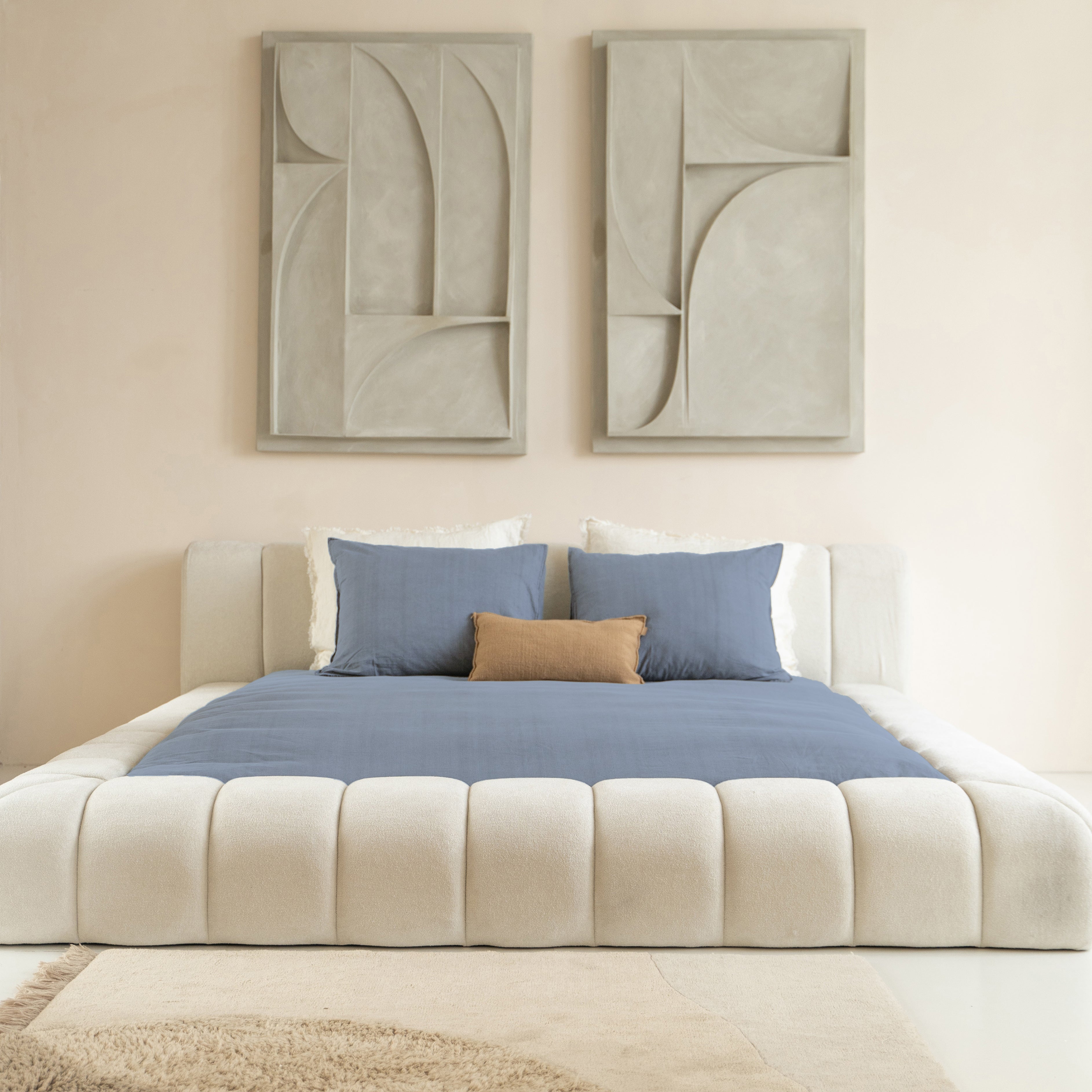 Denim Stone Washed Blauw Dekbedovertrek