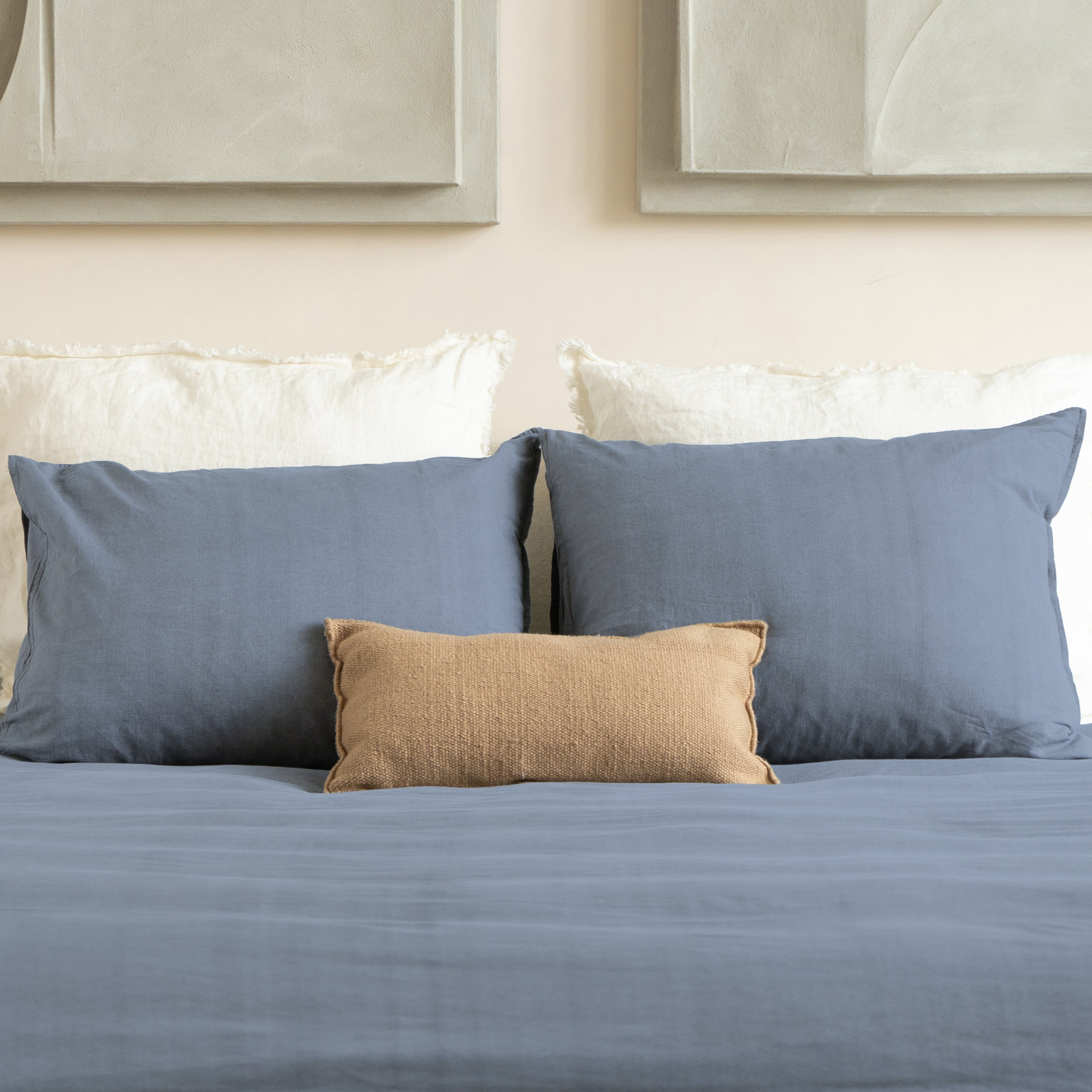Denim Stone Washed Blauw Dekbedovertrek