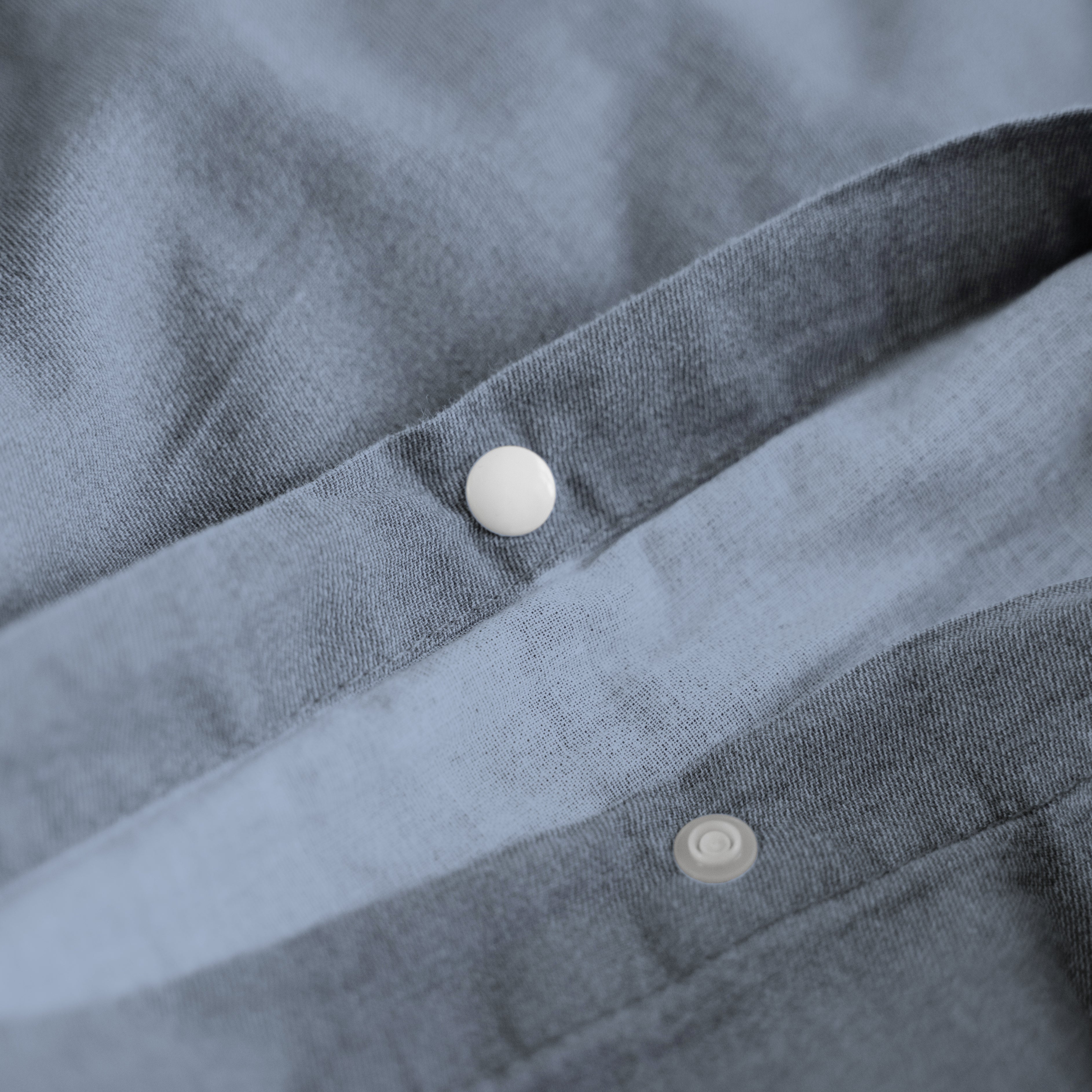 Denim Stone Washed Blauw Dekbedovertrek