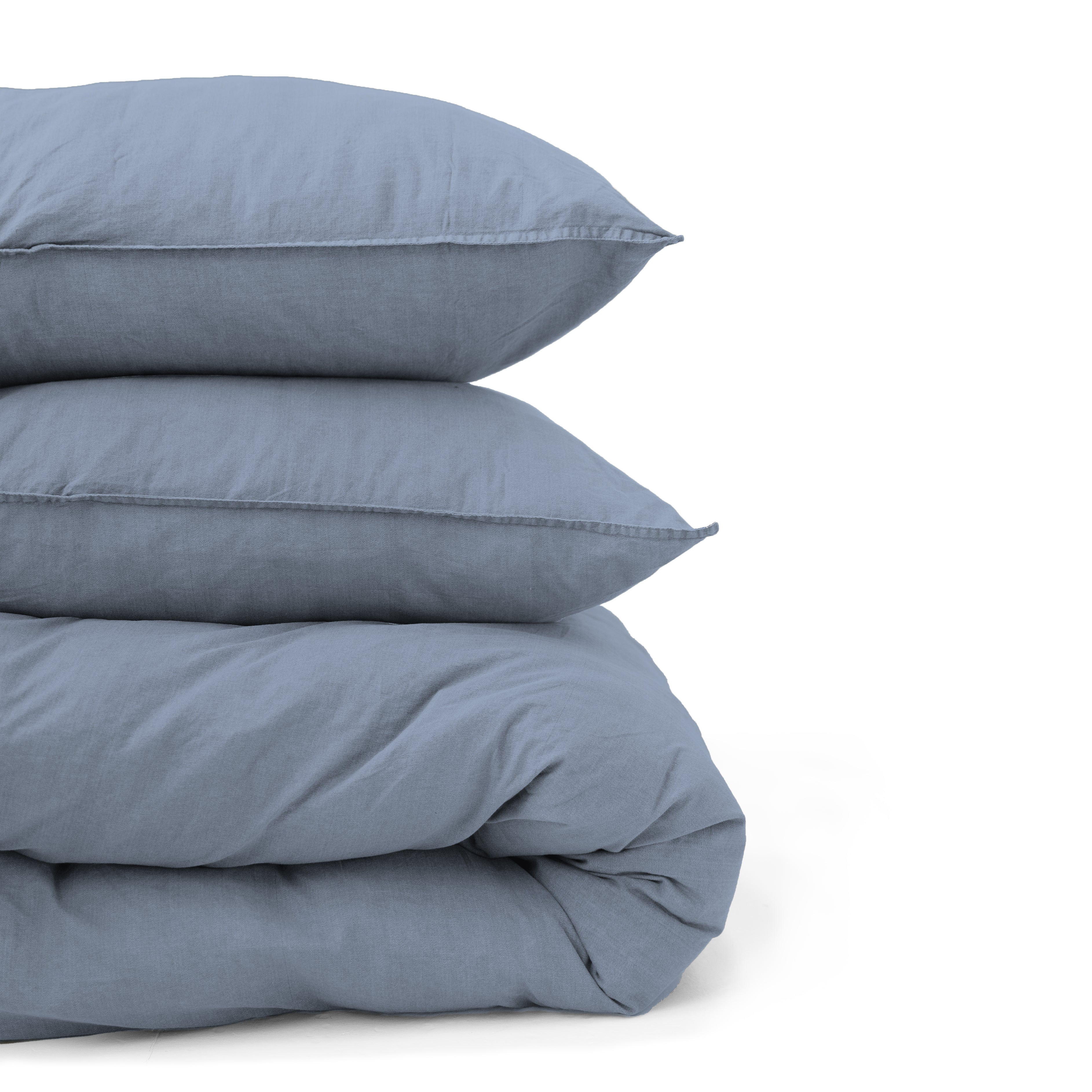 Denim Stone Washed Blauw Dekbedovertrek
