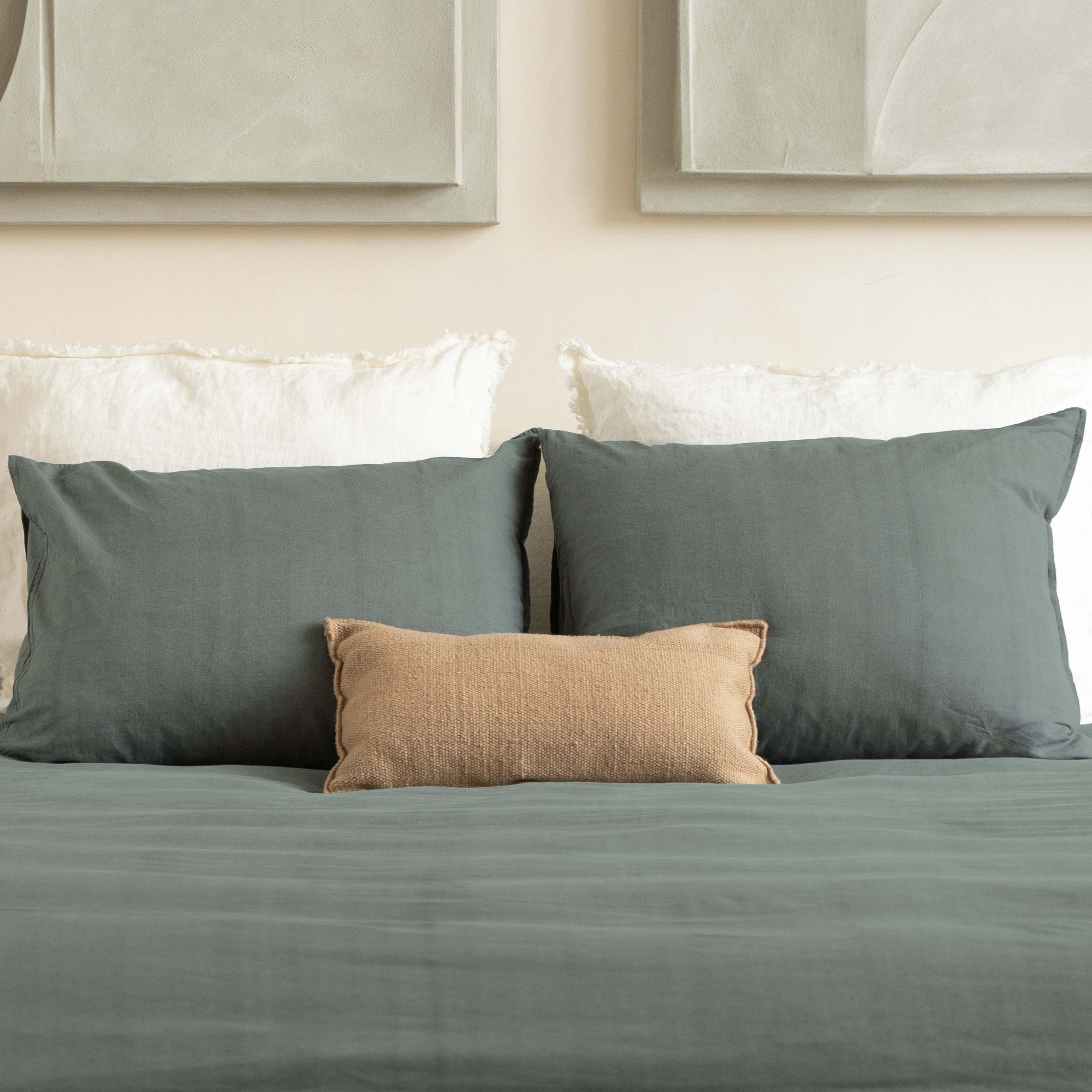 Denim Stone Washed Groen Dekbedovertrek