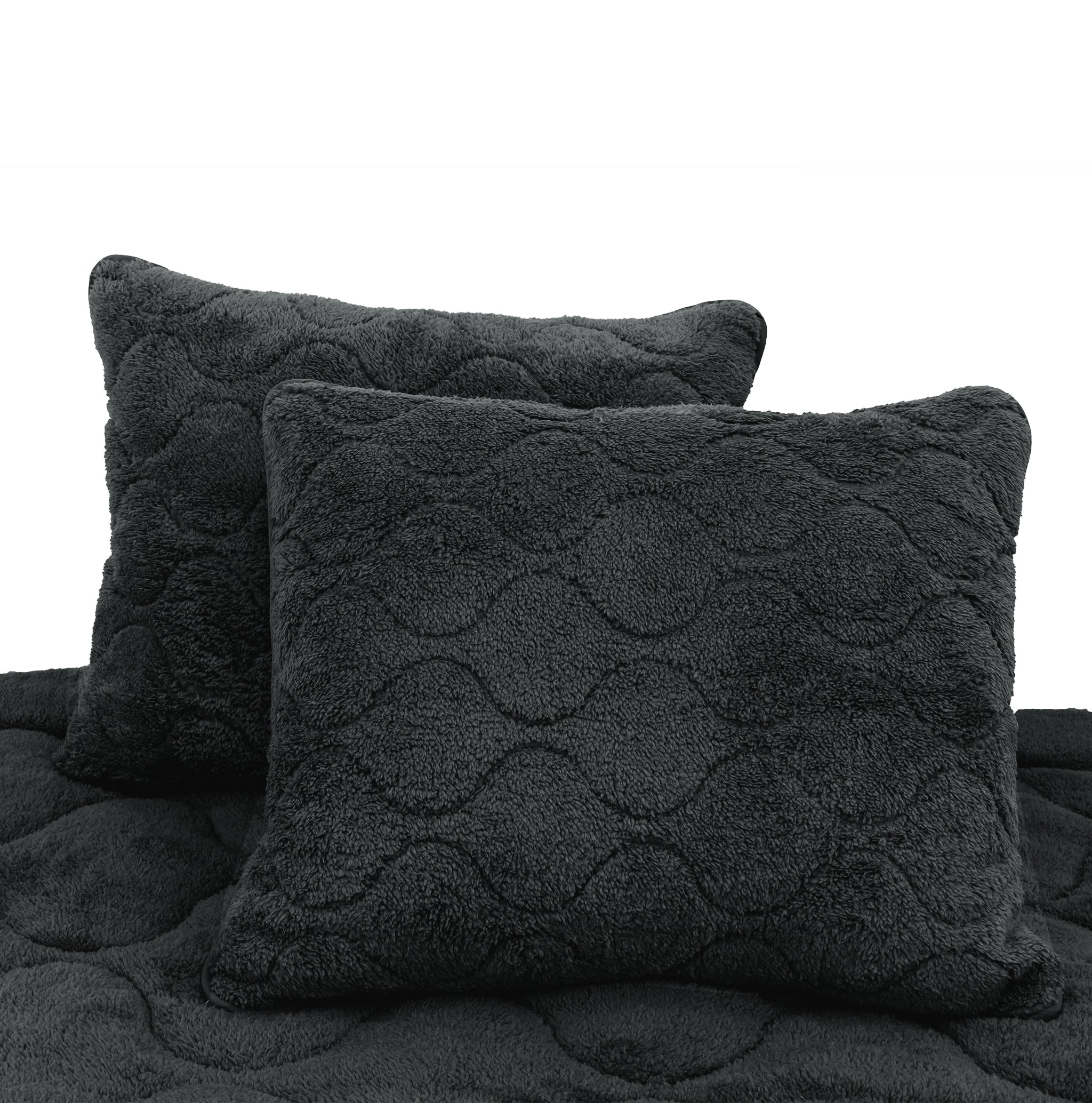 All-in One Lazy Teddy Dekbed Zwart - Dekbed met kussenslopen
