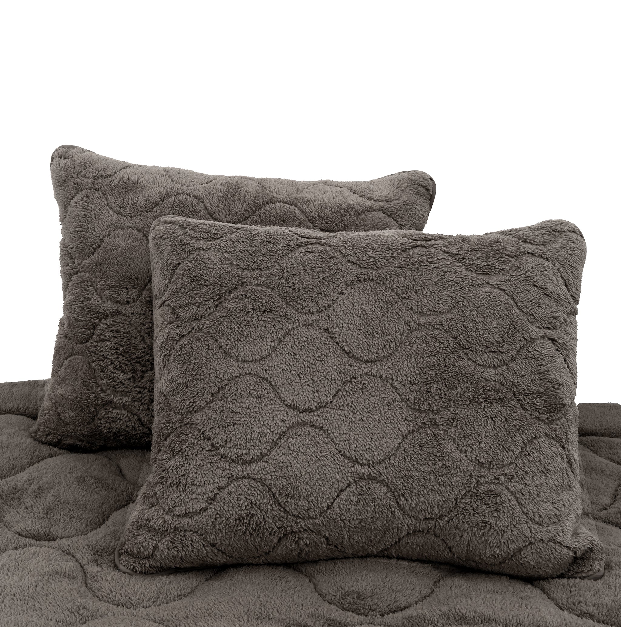 All-in One Lazy Teddy Dekbed Taupe/Grijs - Dekbed met kussenslopen