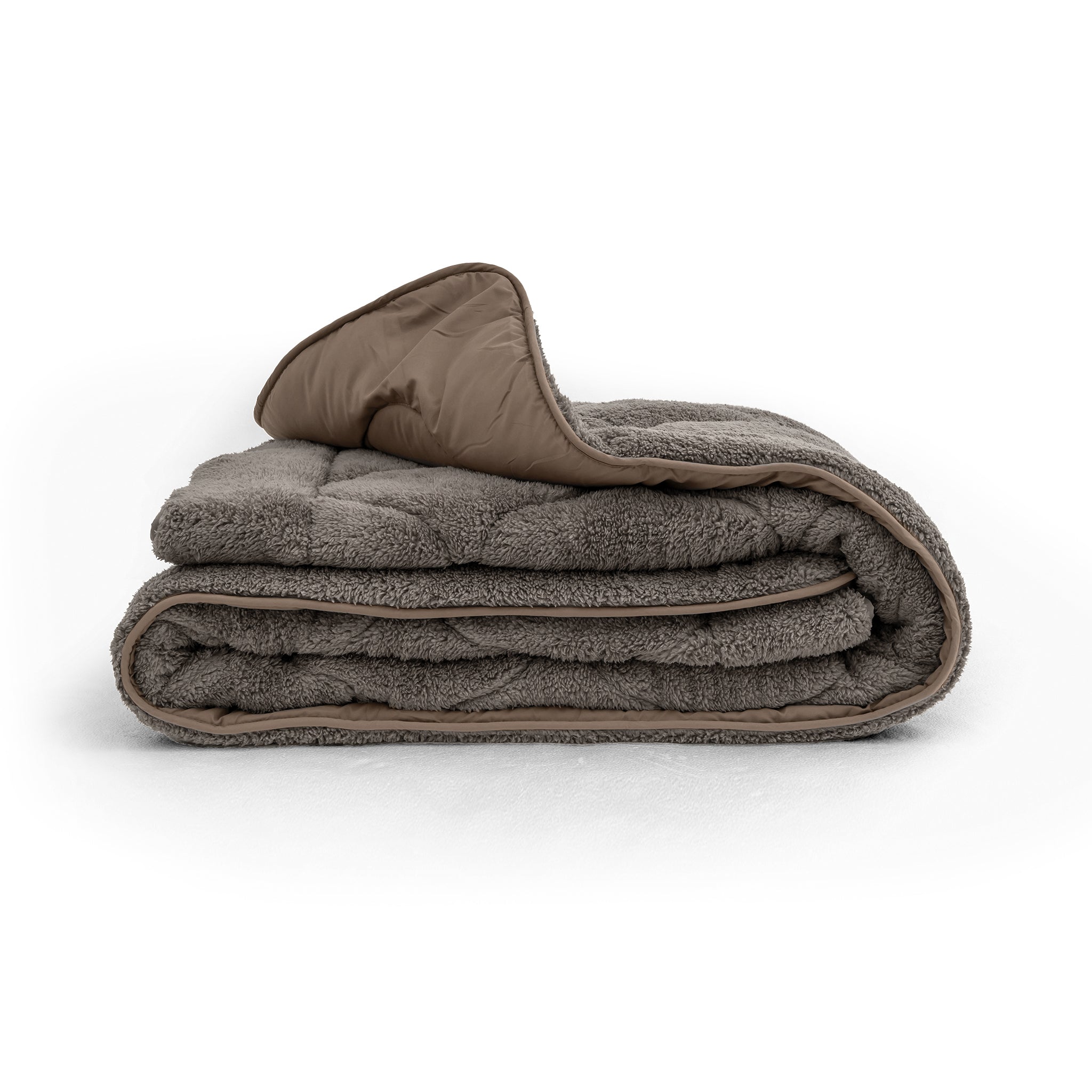 All-in One Lazy Teddy Dekbed Taupe/Grijs - Dekbed met kussenslopen