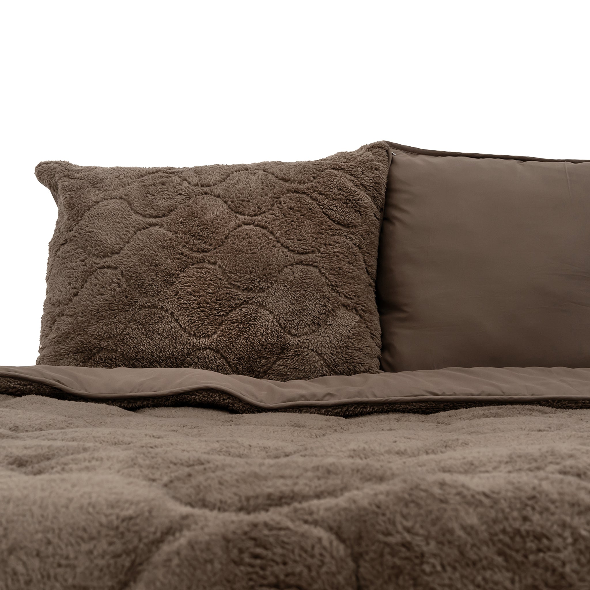 All-in One Lazy Teddy Dekbed Taupe/Bruin - Dekbed met kussenslopen