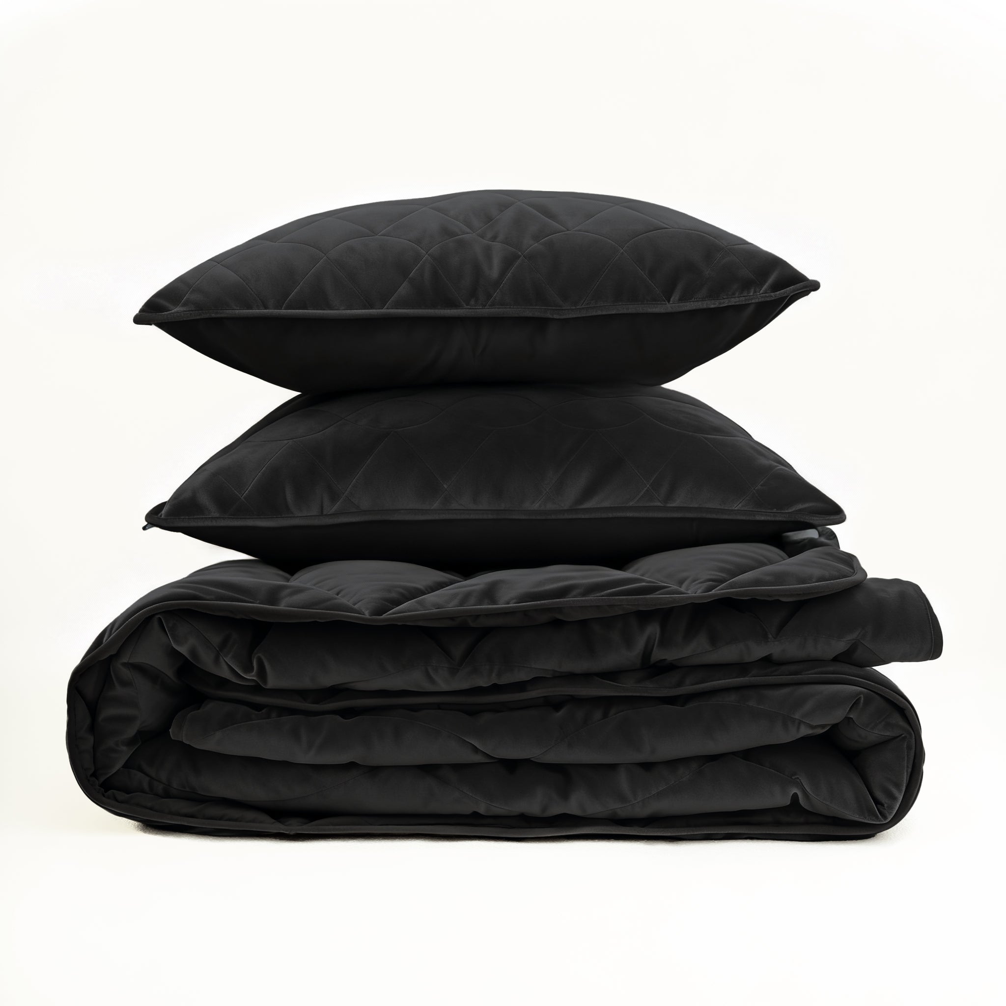 All-in One Lazy Velvet Dekbed Zwart - Dekbed met kussenslopen