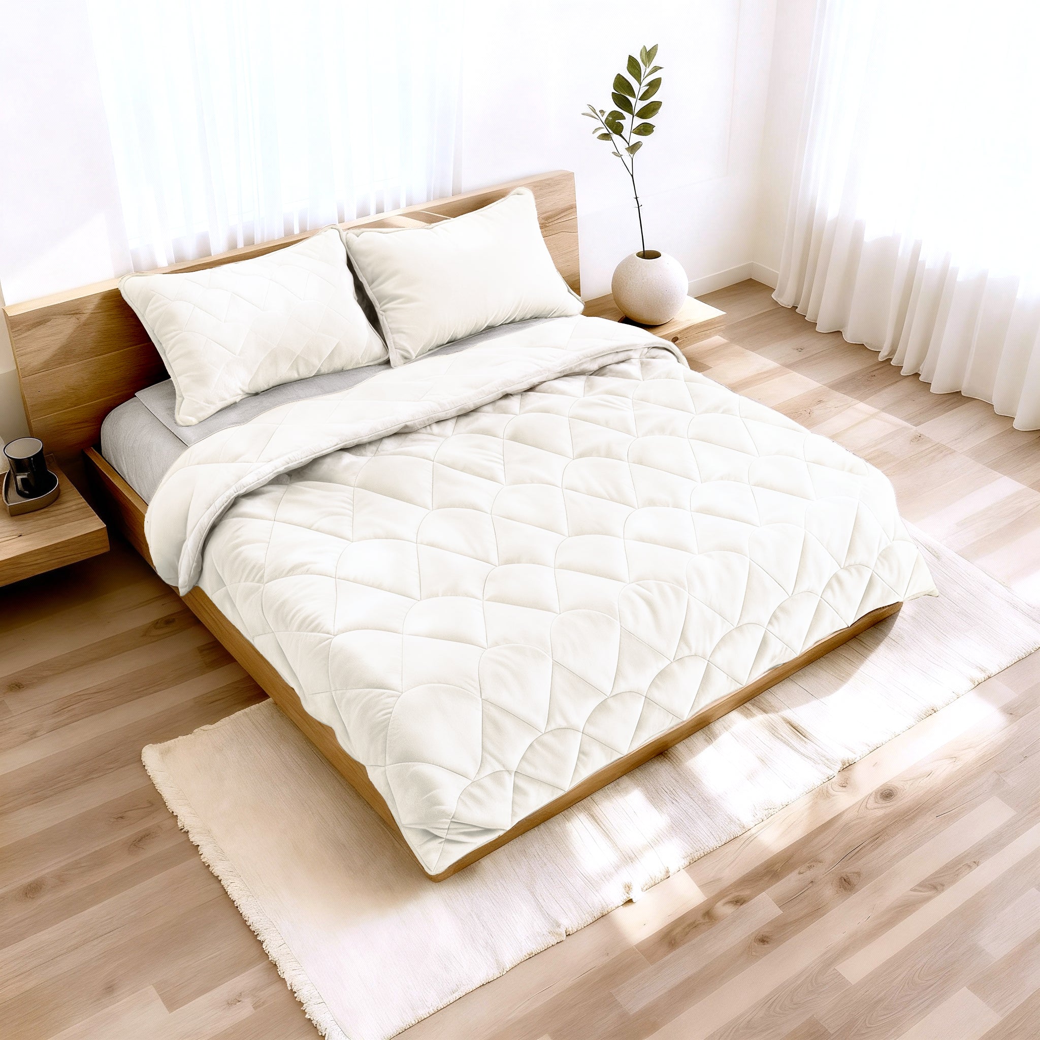 All-in One Lazy Velvet Dekbed Beige - Dekbed met kussenslopen