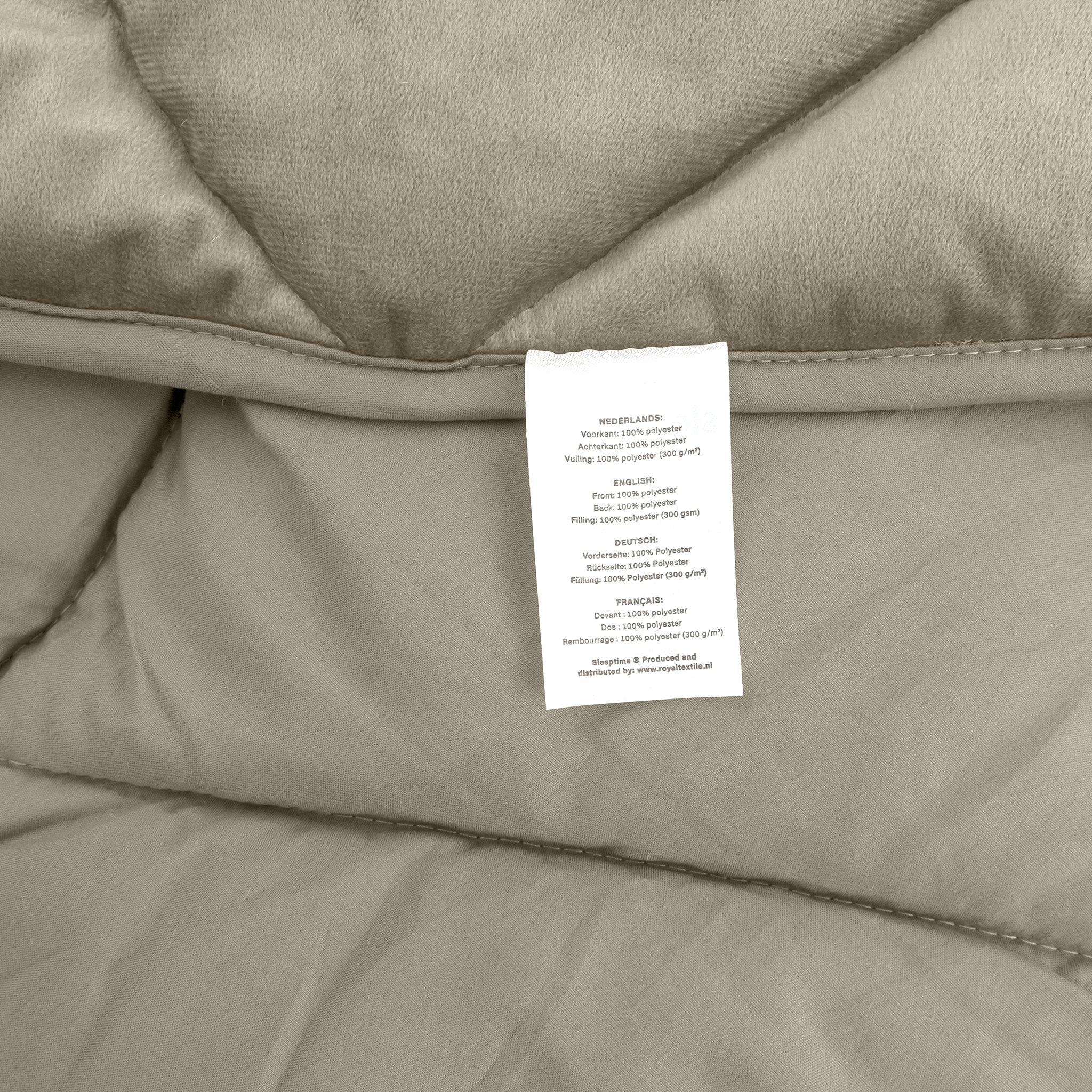 All-in One Lazy Velvet Dekbed Taupe/Grijs - Dekbed met kussenslopen