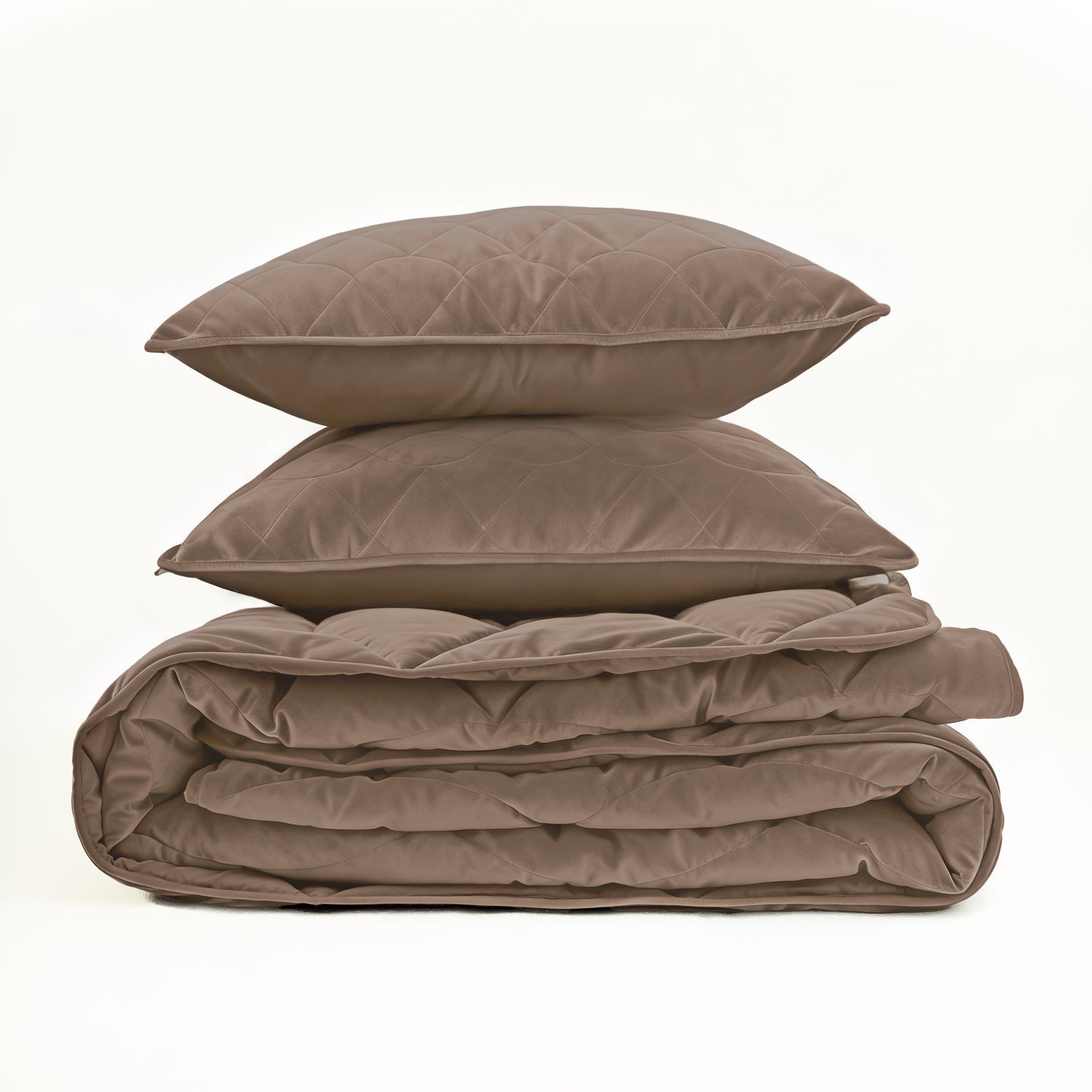 All-in One Lazy Velvet Dekbed Taupe/Bruin - Dekbed met kussenslopen