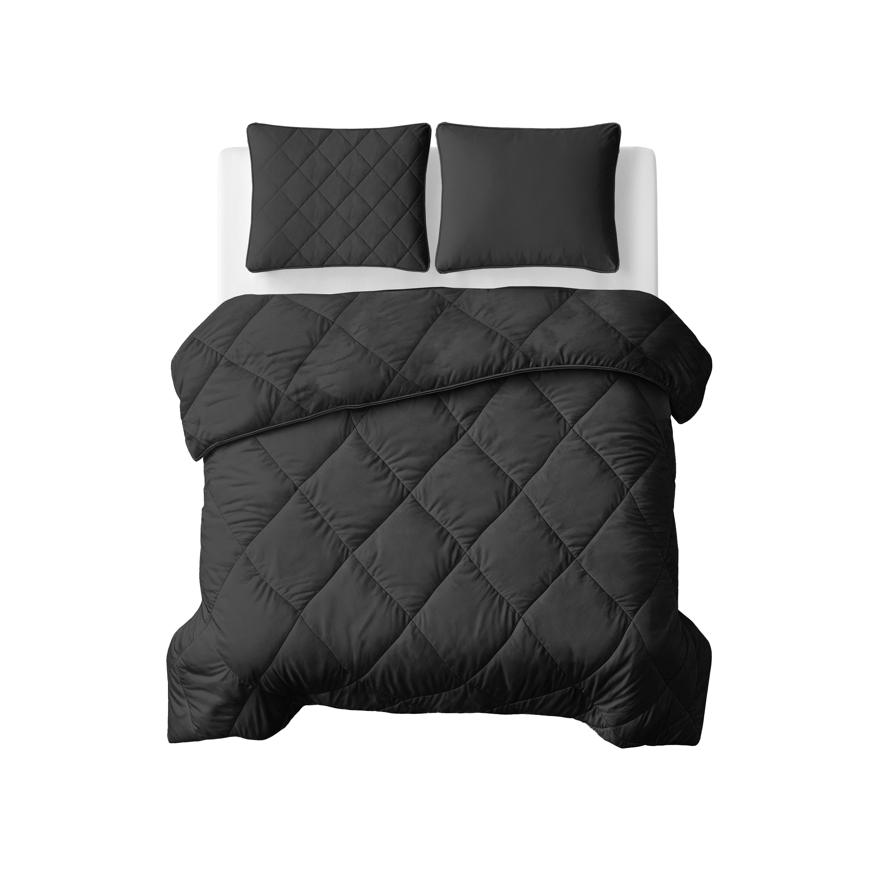 All-in One Lazy Velvet Dekbed Zwart - Dekbed met kussenslopen