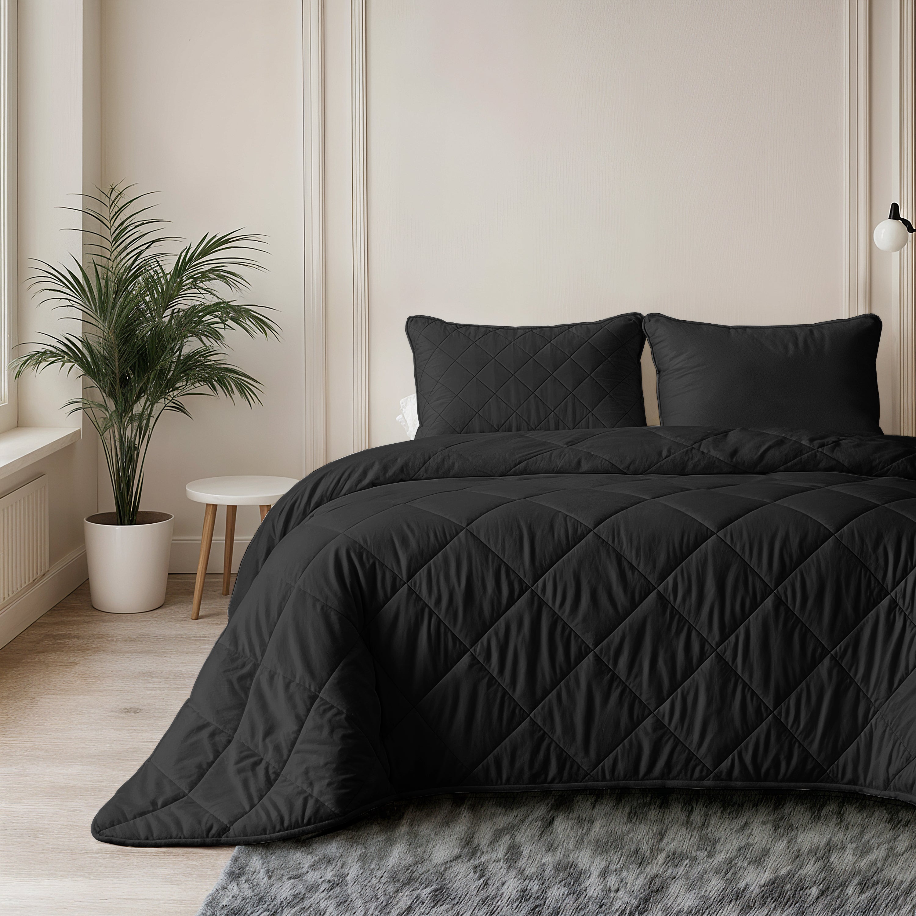 All-in One Lazy Velvet Dekbed Zwart - Dekbed met kussenslopen