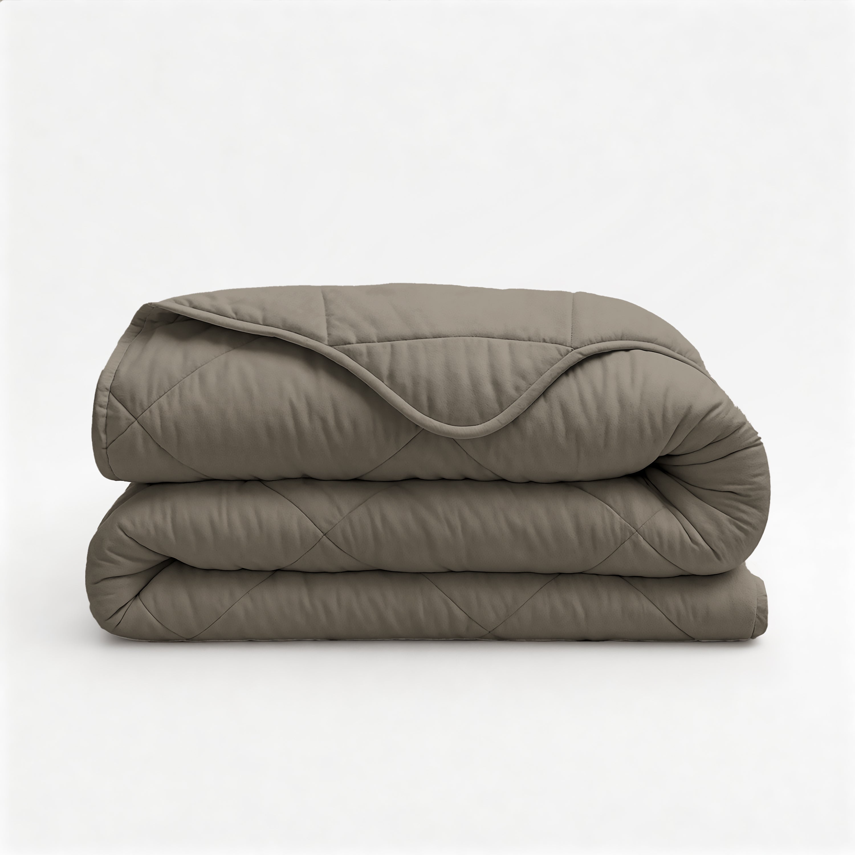 All-in One Lazy Velvet Dekbed Taupe/Grijs - Dekbed met kussenslopen
