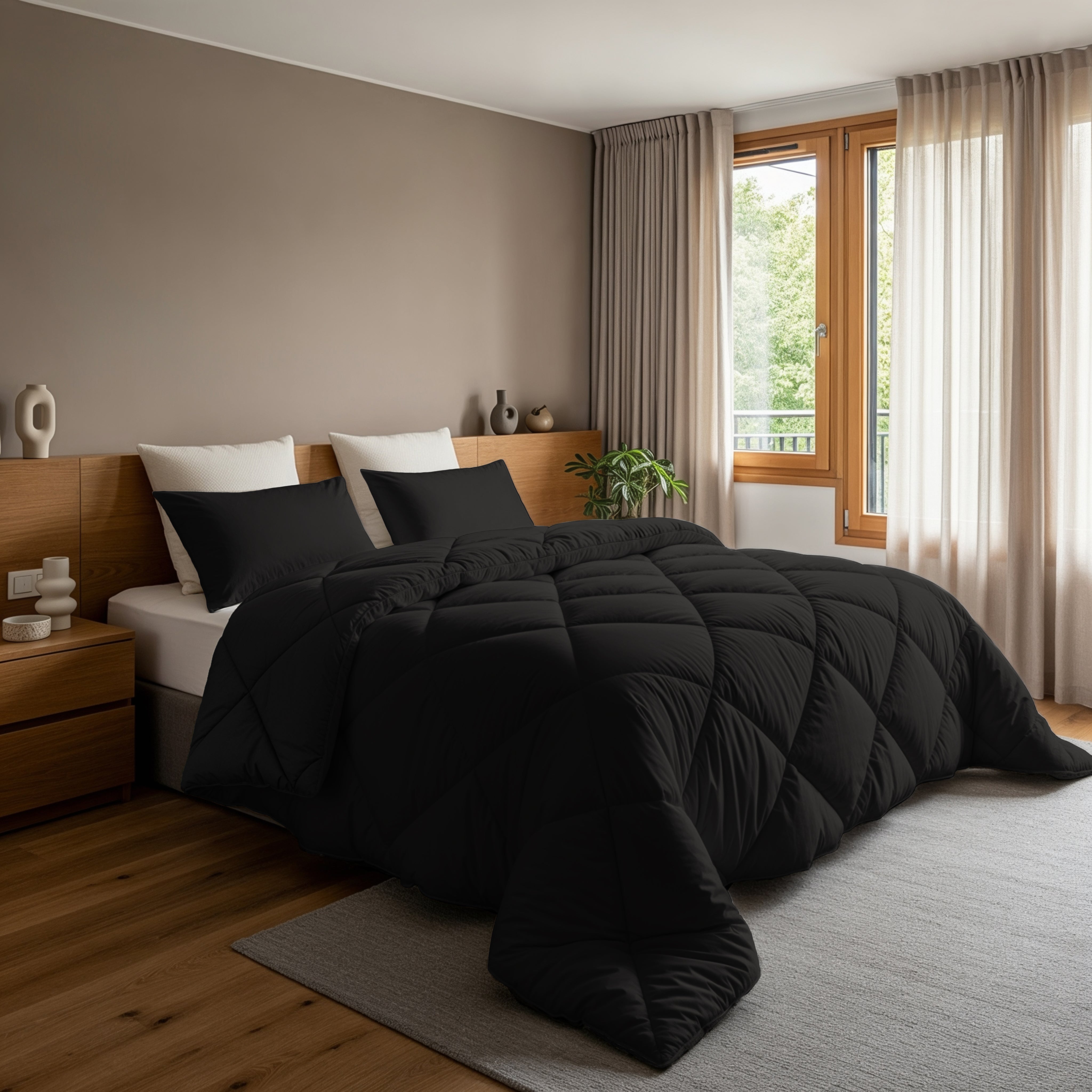 All-in-One Lazy Duvet Diamond Black - Duvet with pillowcases