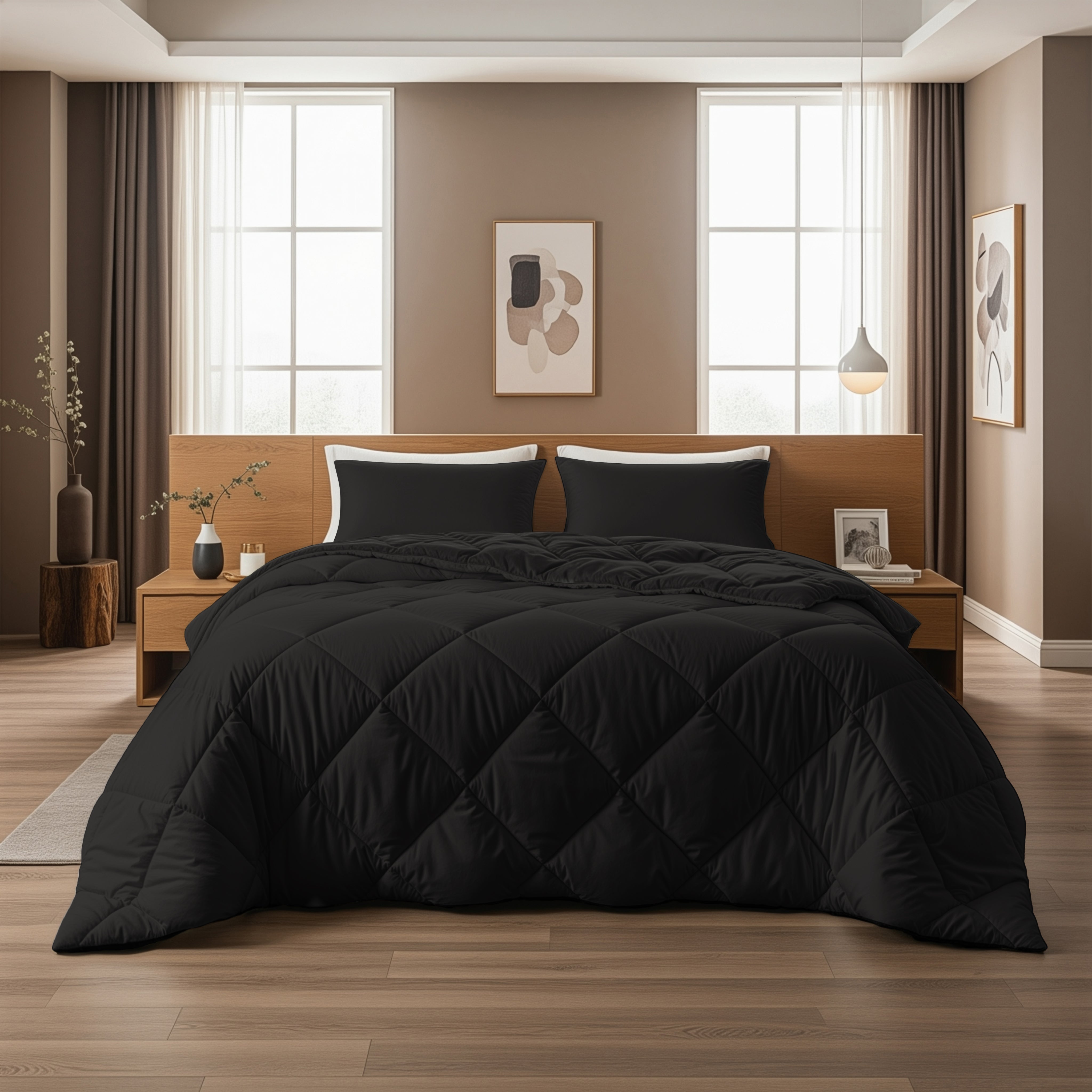 All-in-One Lazy Duvet Diamond Black - Duvet with pillowcases
