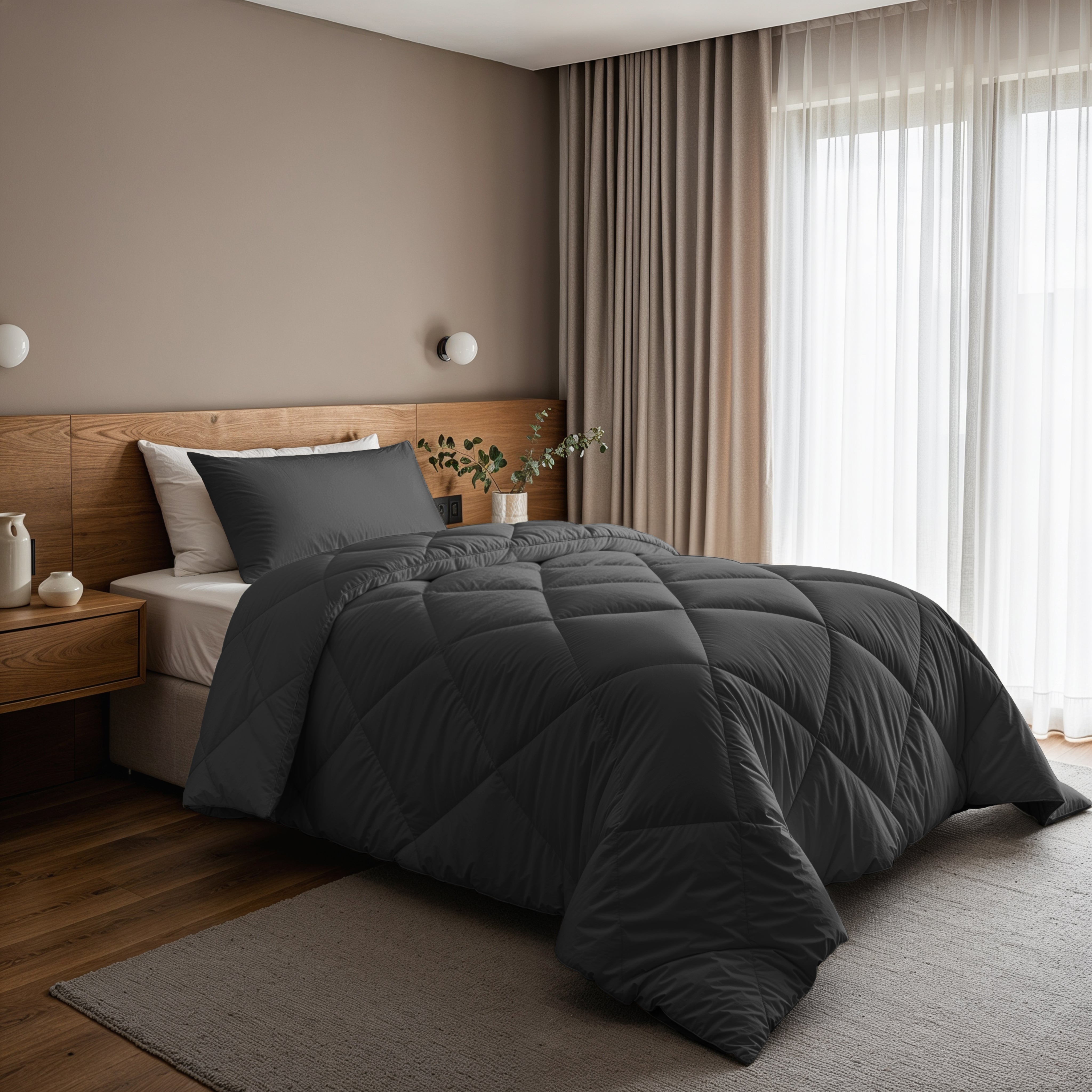 All-in-One Lazy Duvet Diamond Anthracite - Duvet with pillowcases