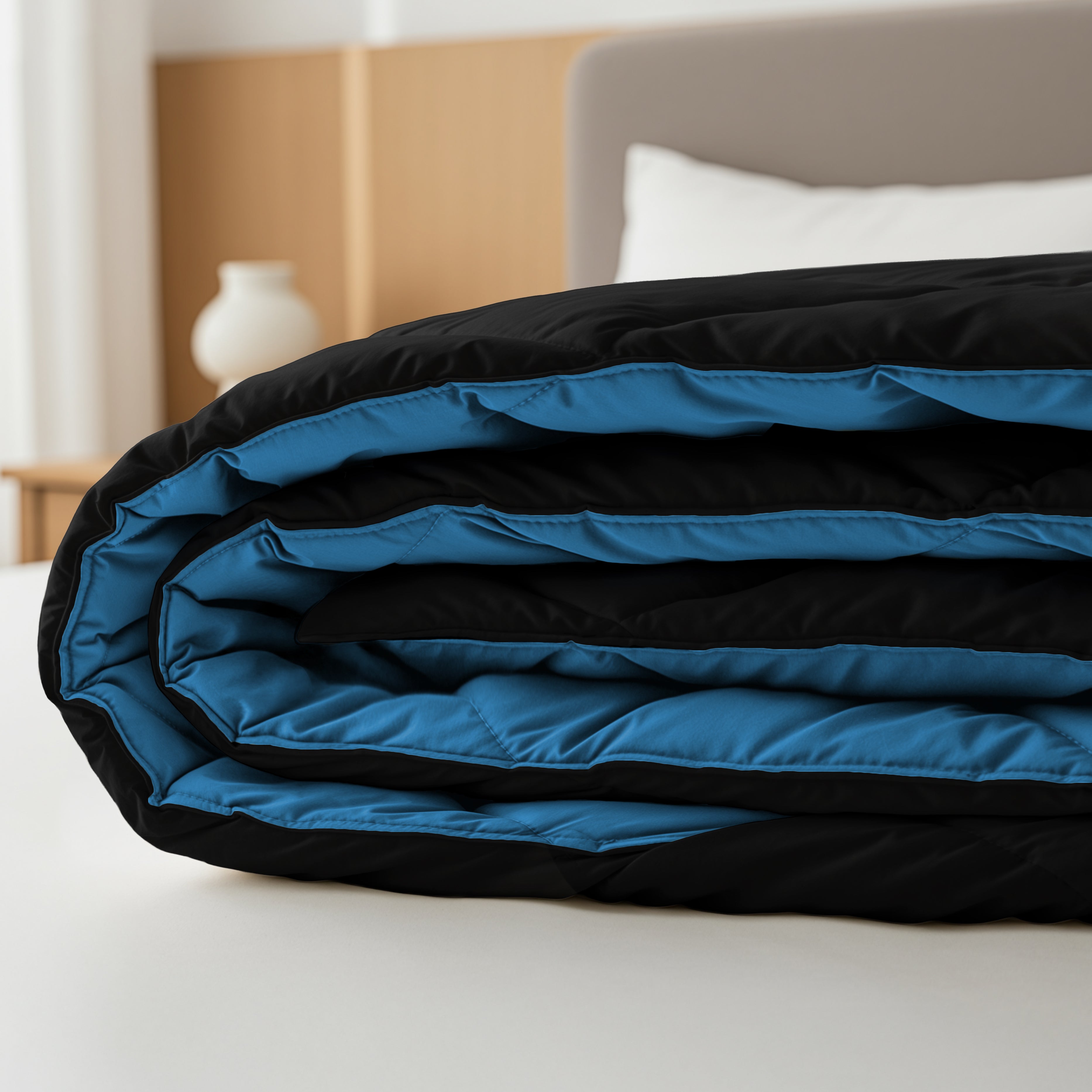 All-in-One Lazy Duvet Diamond Black/Blue - Duvet with pillowcases
