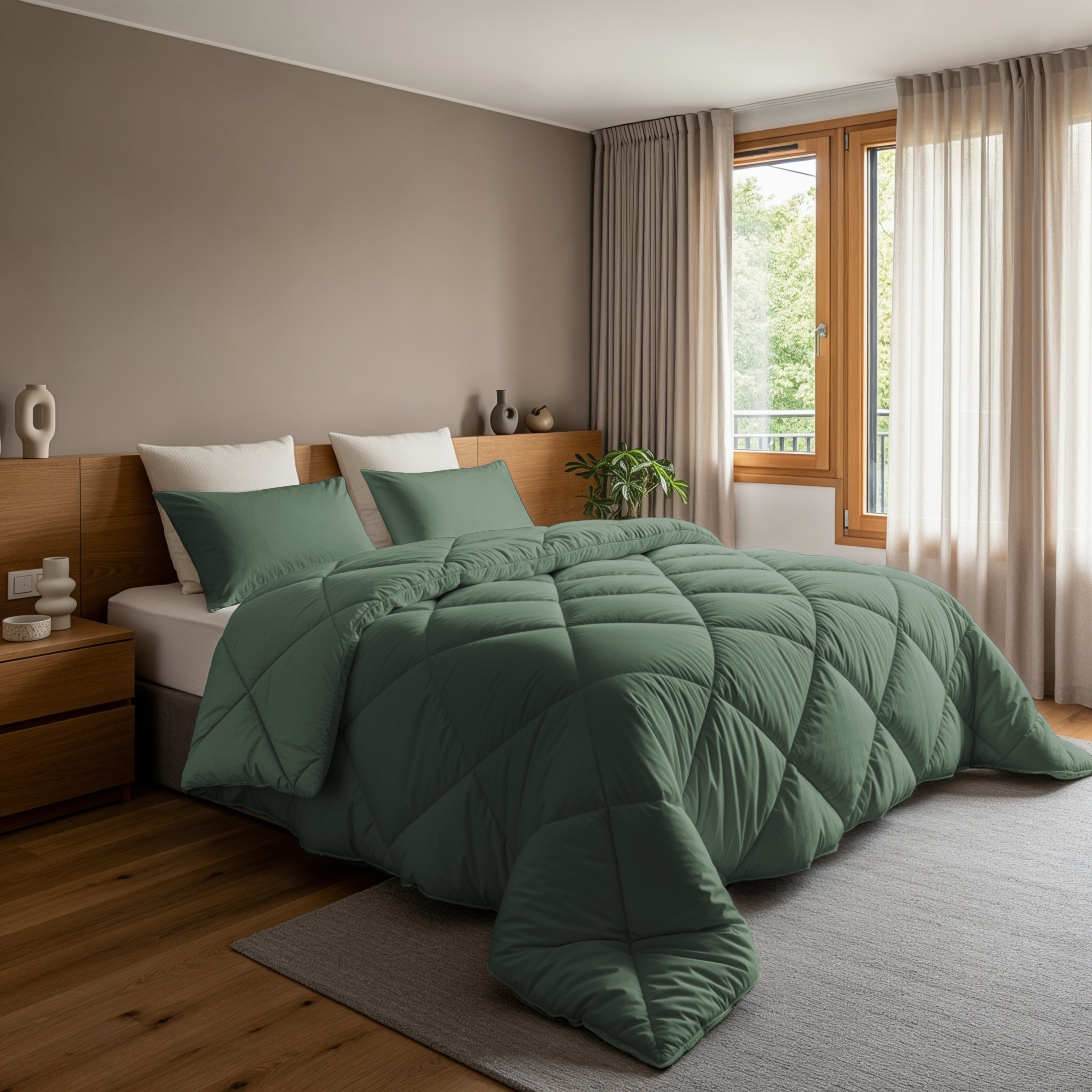 All-in-One Lazy Duvet Diamond Green - Duvet with pillowcases