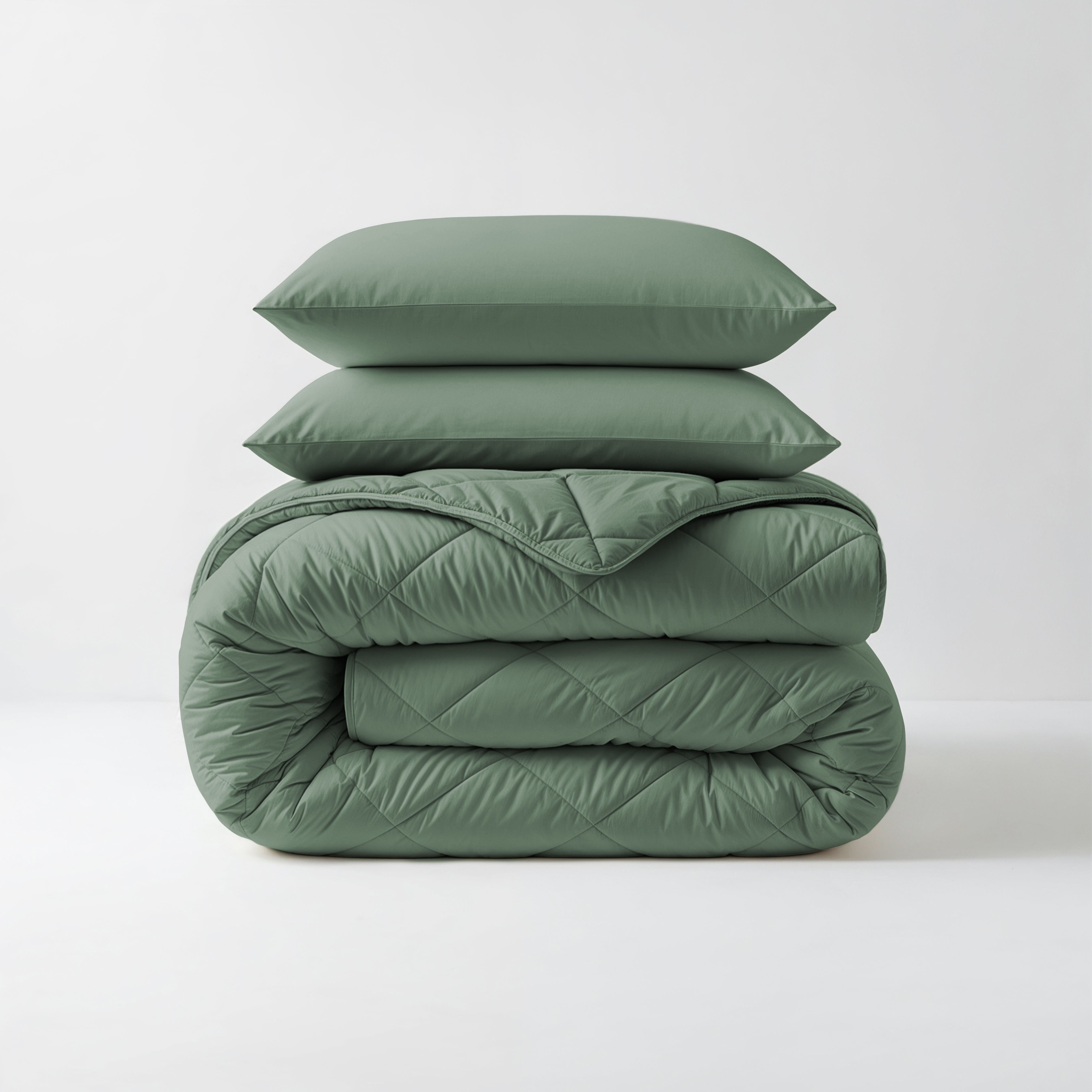 All-in-One Lazy Duvet Diamond Green - Duvet with pillowcases