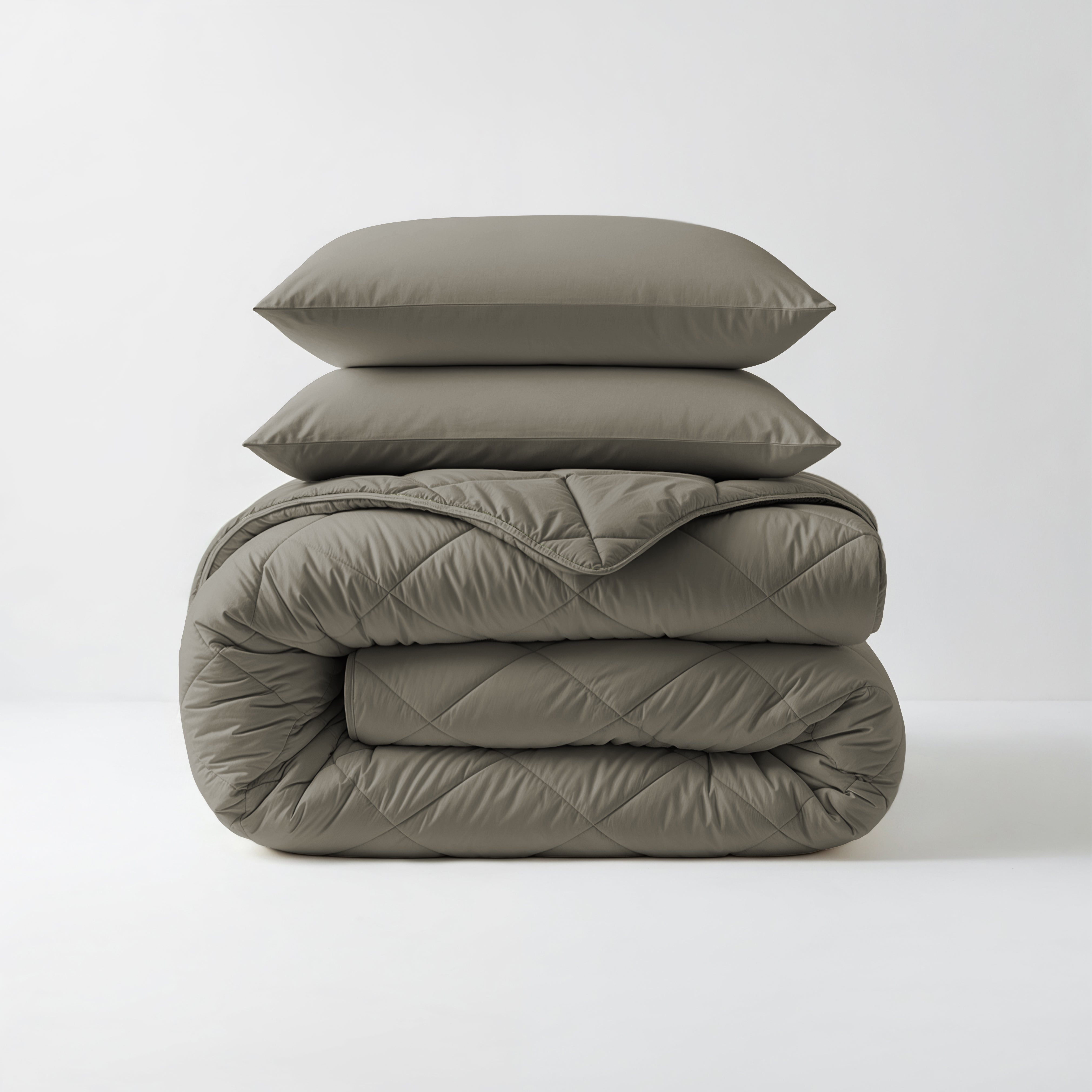All-in-One Lazy Duvet Diamond Khaki - Duvet with pillowcases