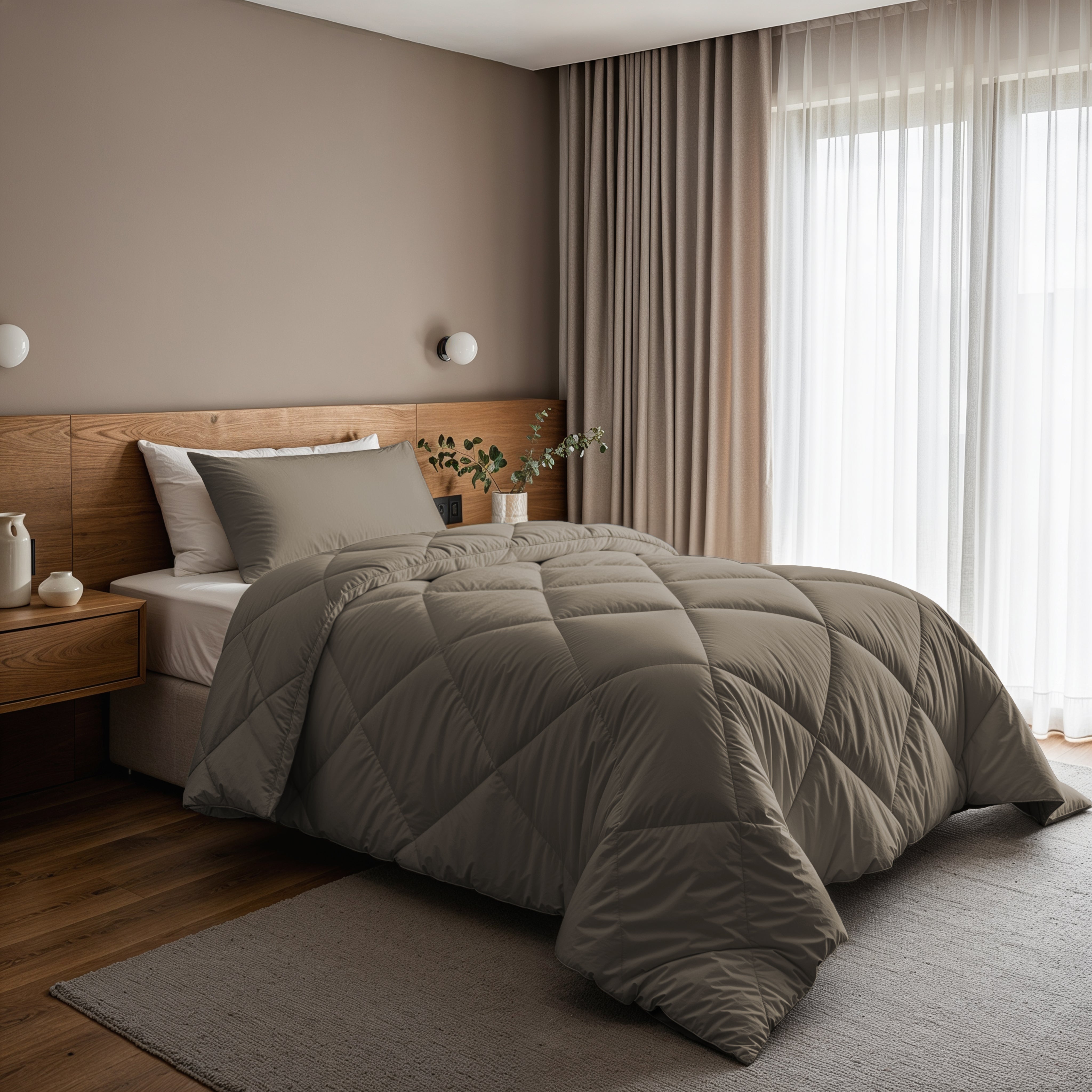 All-in-One Lazy Duvet Diamond Teak - Duvet with pillowcases