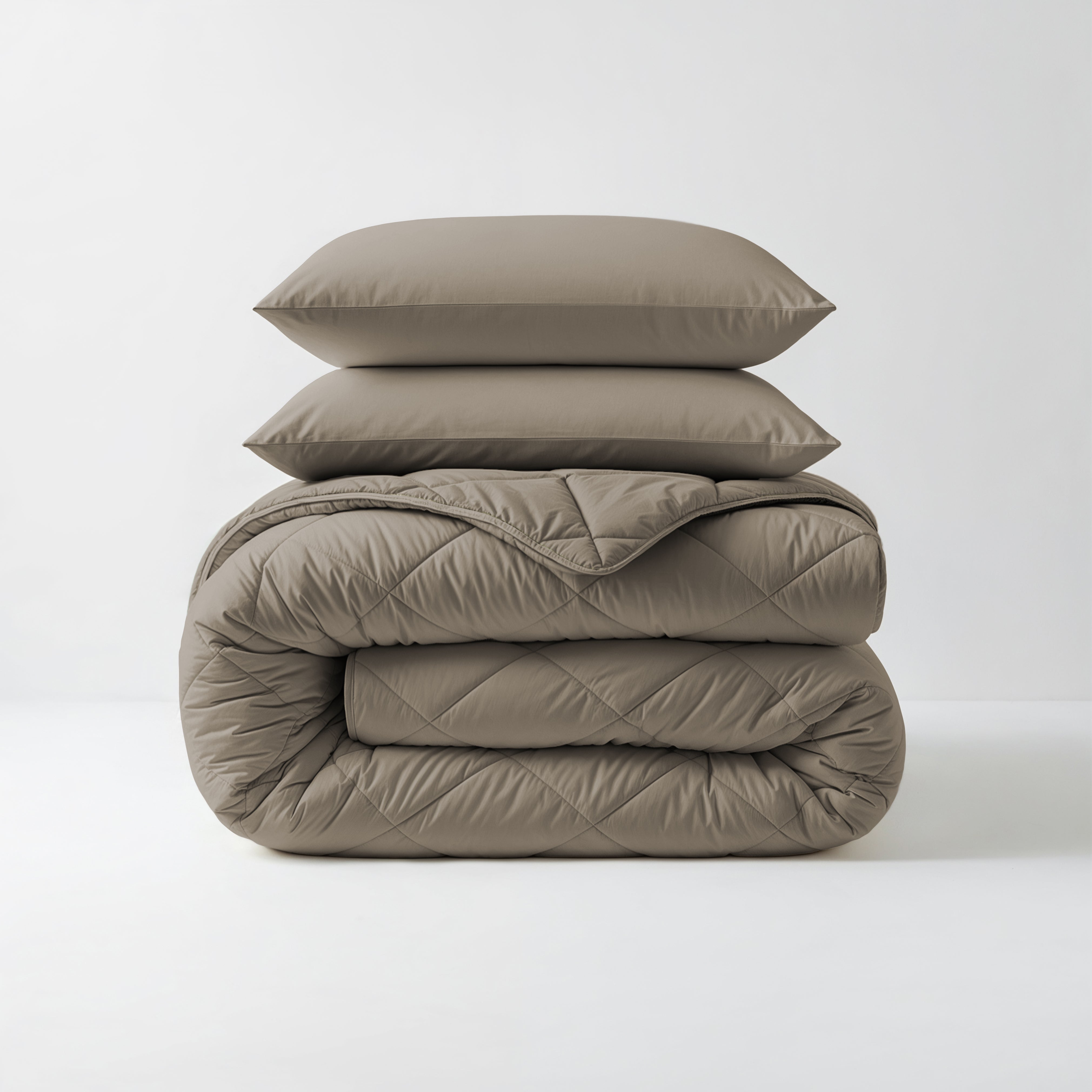 All-in-One Lazy Duvet Diamond Teak - Duvet with pillowcases