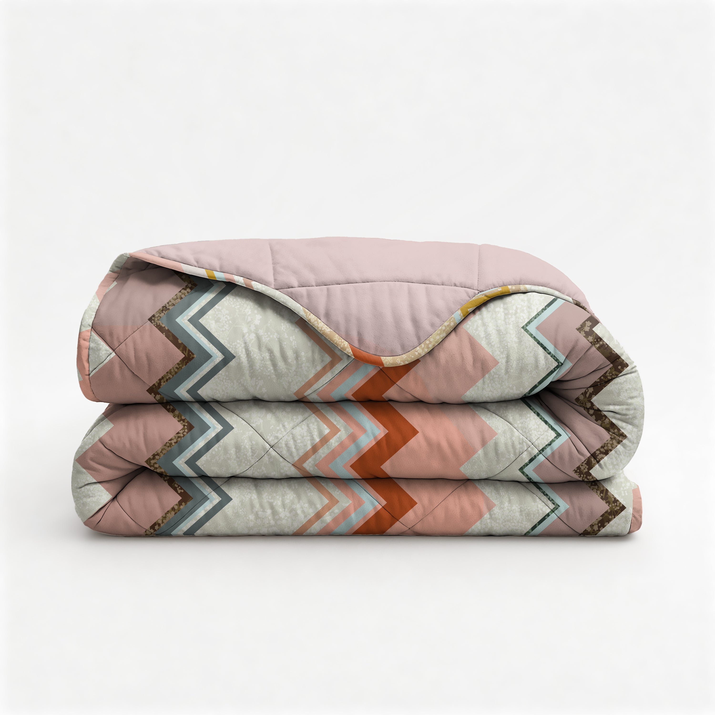 All-in One Lazy Dekbed Lizzy Beige/Roze - Dekbed met kussenslopen