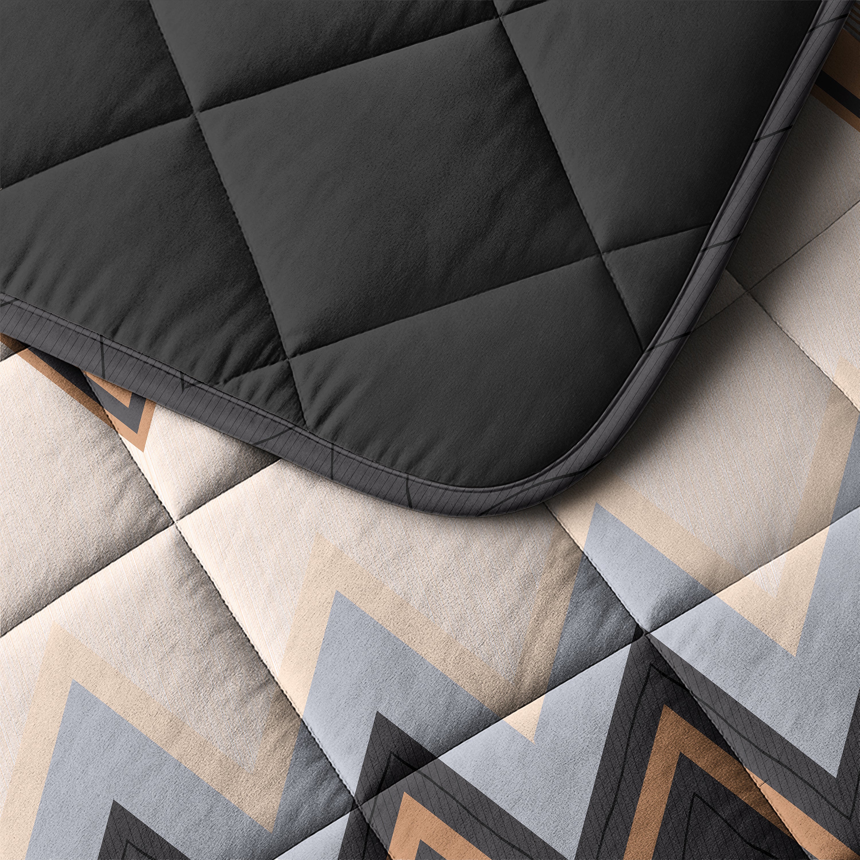 All-in One Lazy Dekbed Mikas Blauw/Zand - Dekbed met kussenslopen