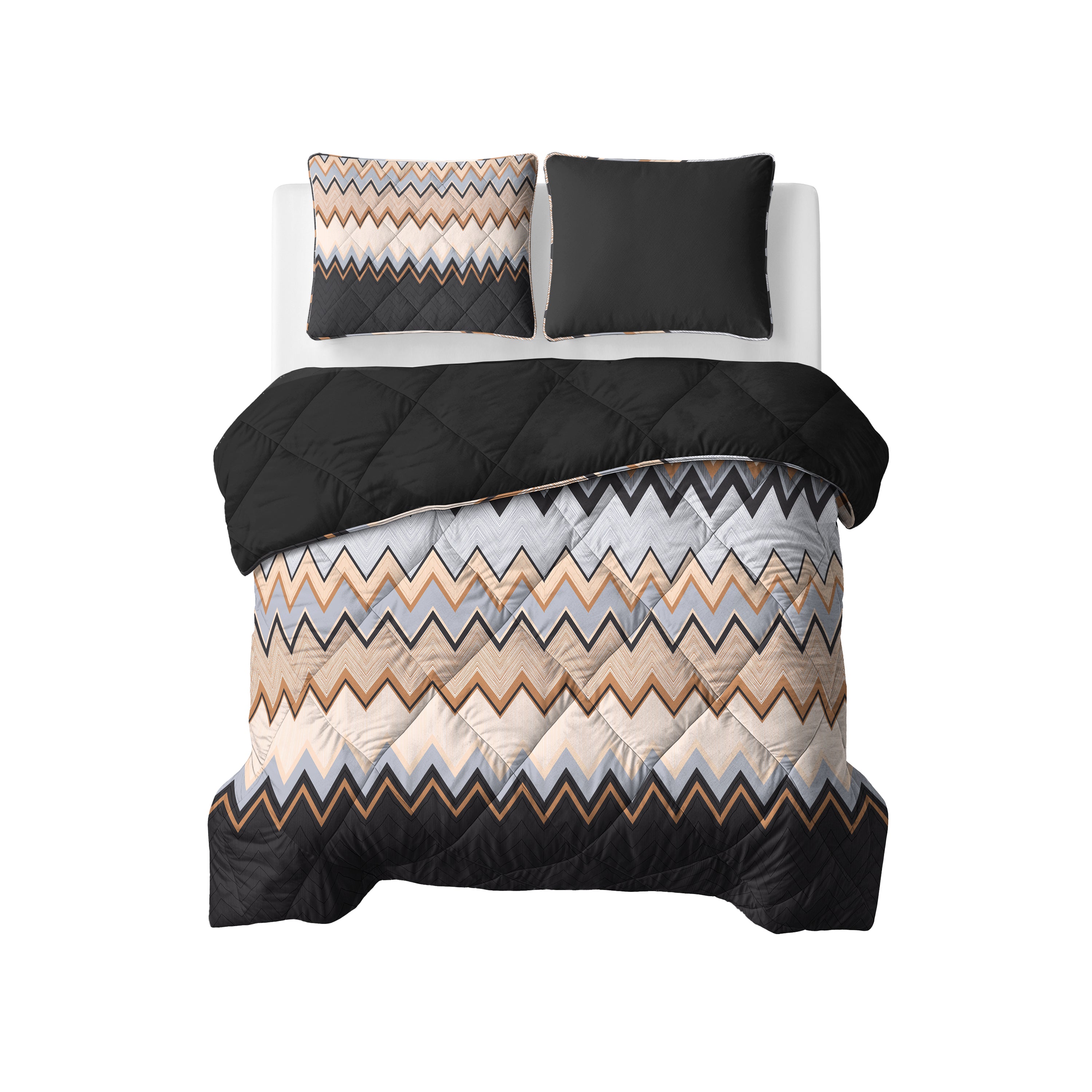 All-in One Lazy Dekbed Mikas Blauw/Zand - Dekbed met kussenslopen