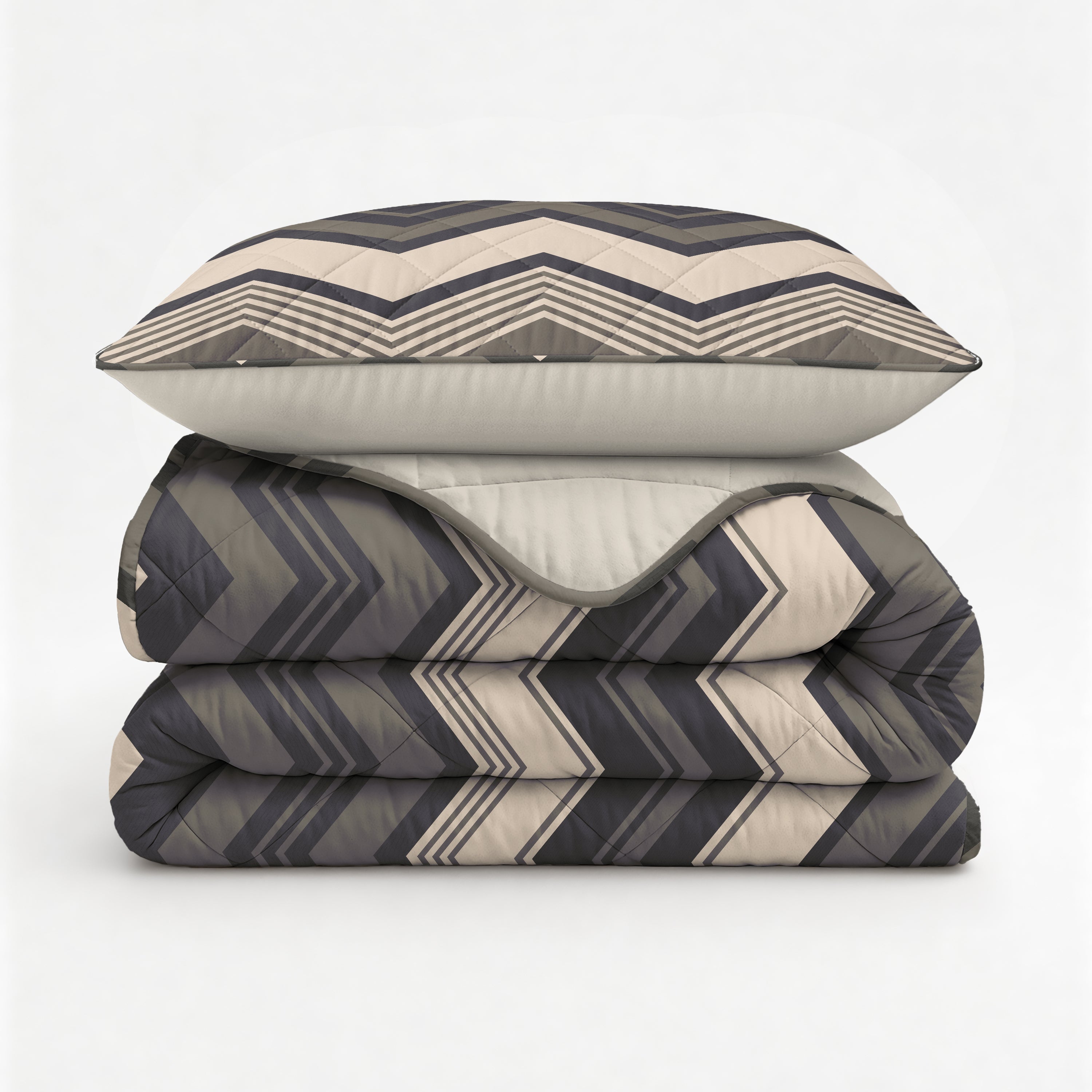 All-in One Lazy Dekbed Remon Taupe - Dekbed met kussenslopen