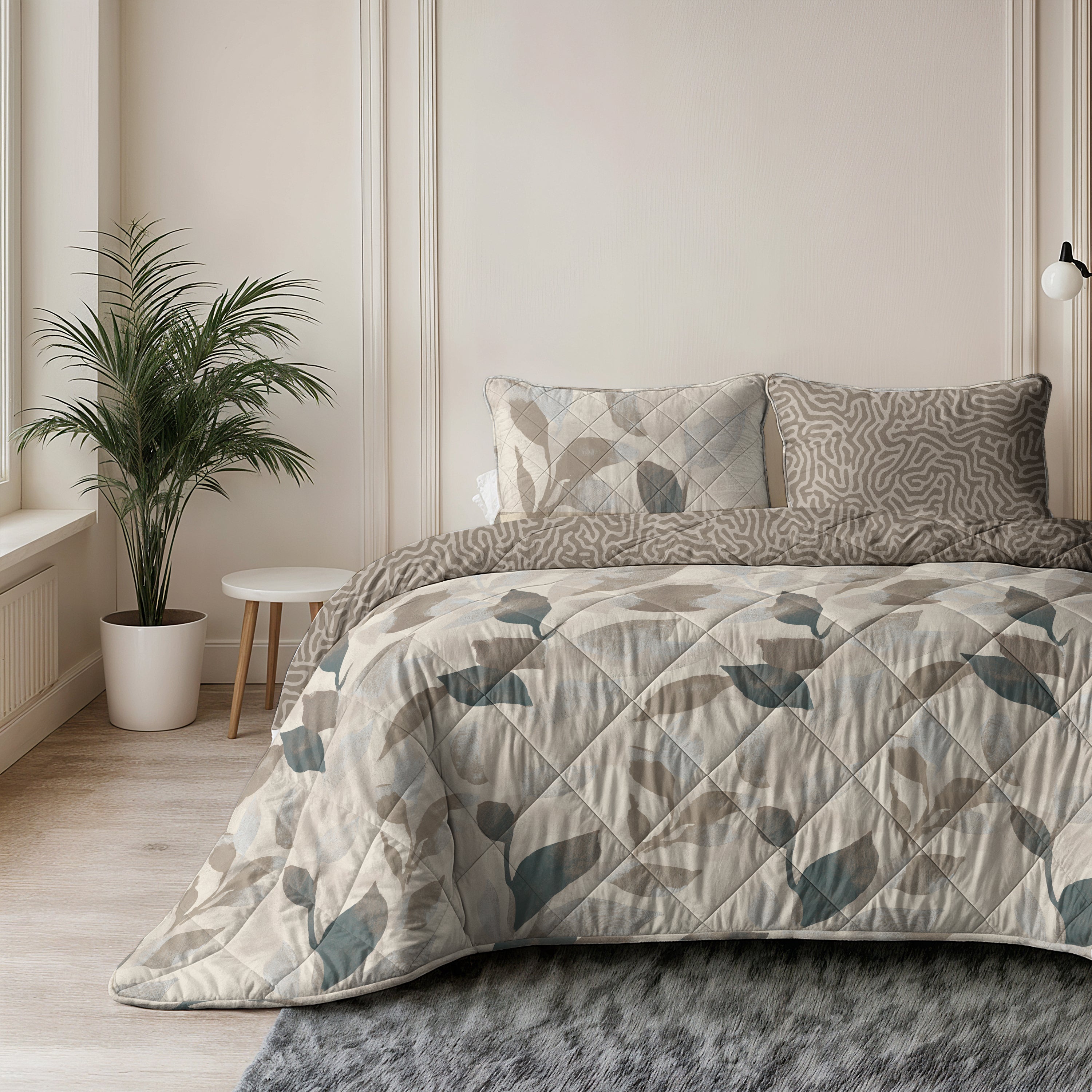 All-in One Lazy Dekbed Solitude Taupe - Dekbed met kussenslopen