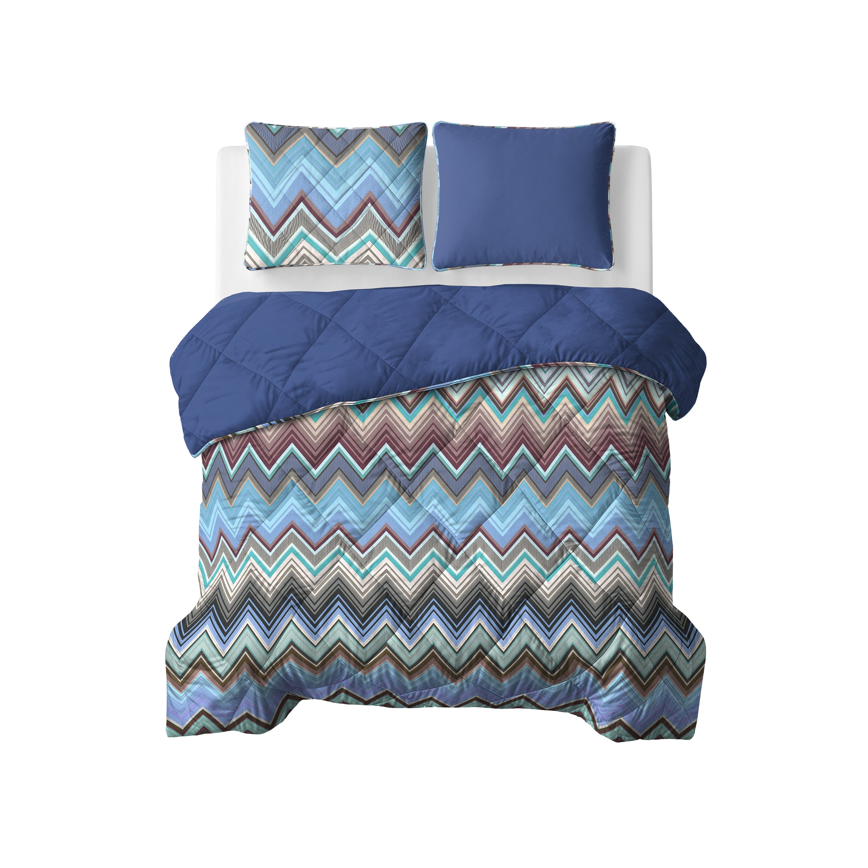 All-in One Lazy Dekbed Tilly Blauw - Dekbed met kussenslopen