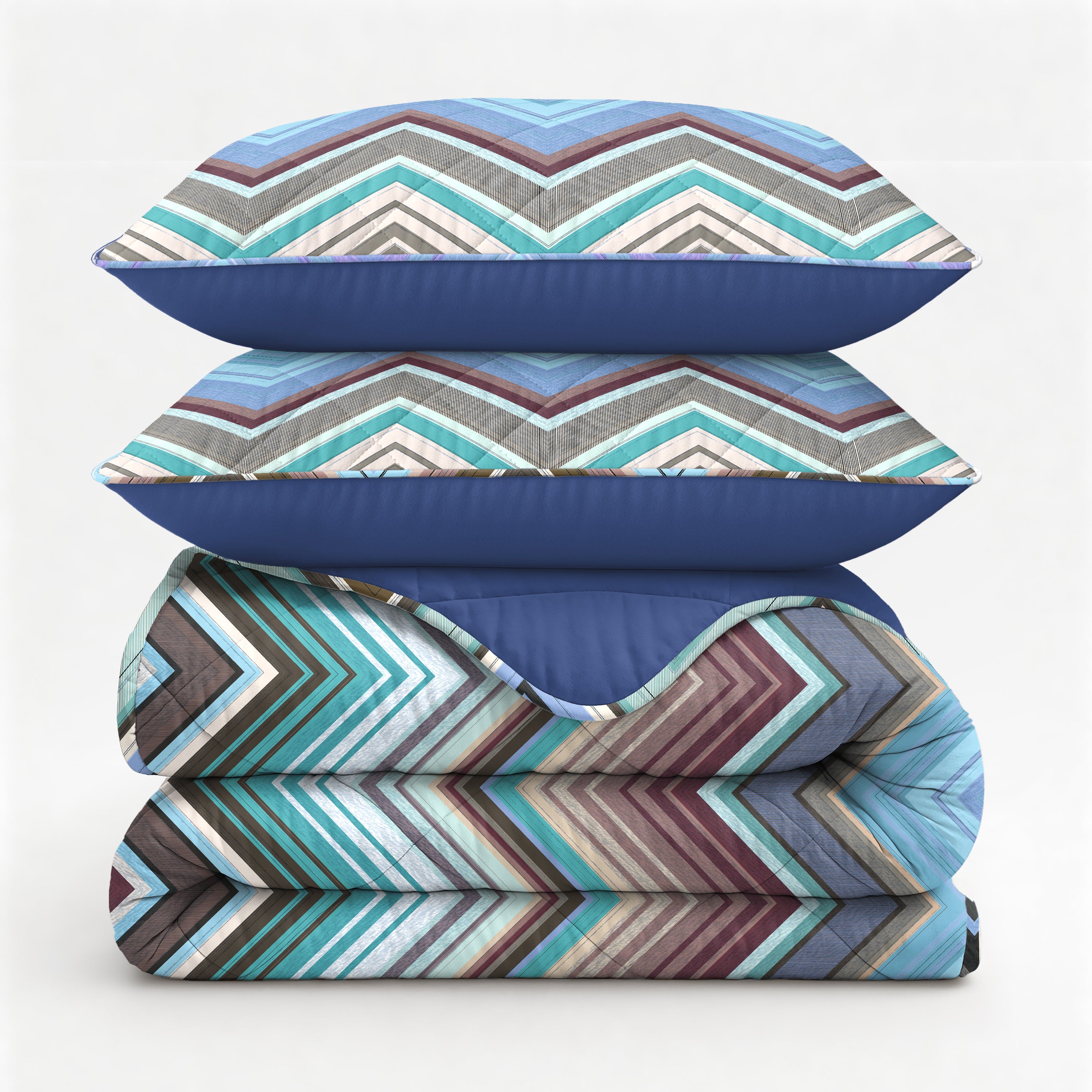 All-in One Lazy Dekbed Tilly Blauw - Dekbed met kussenslopen