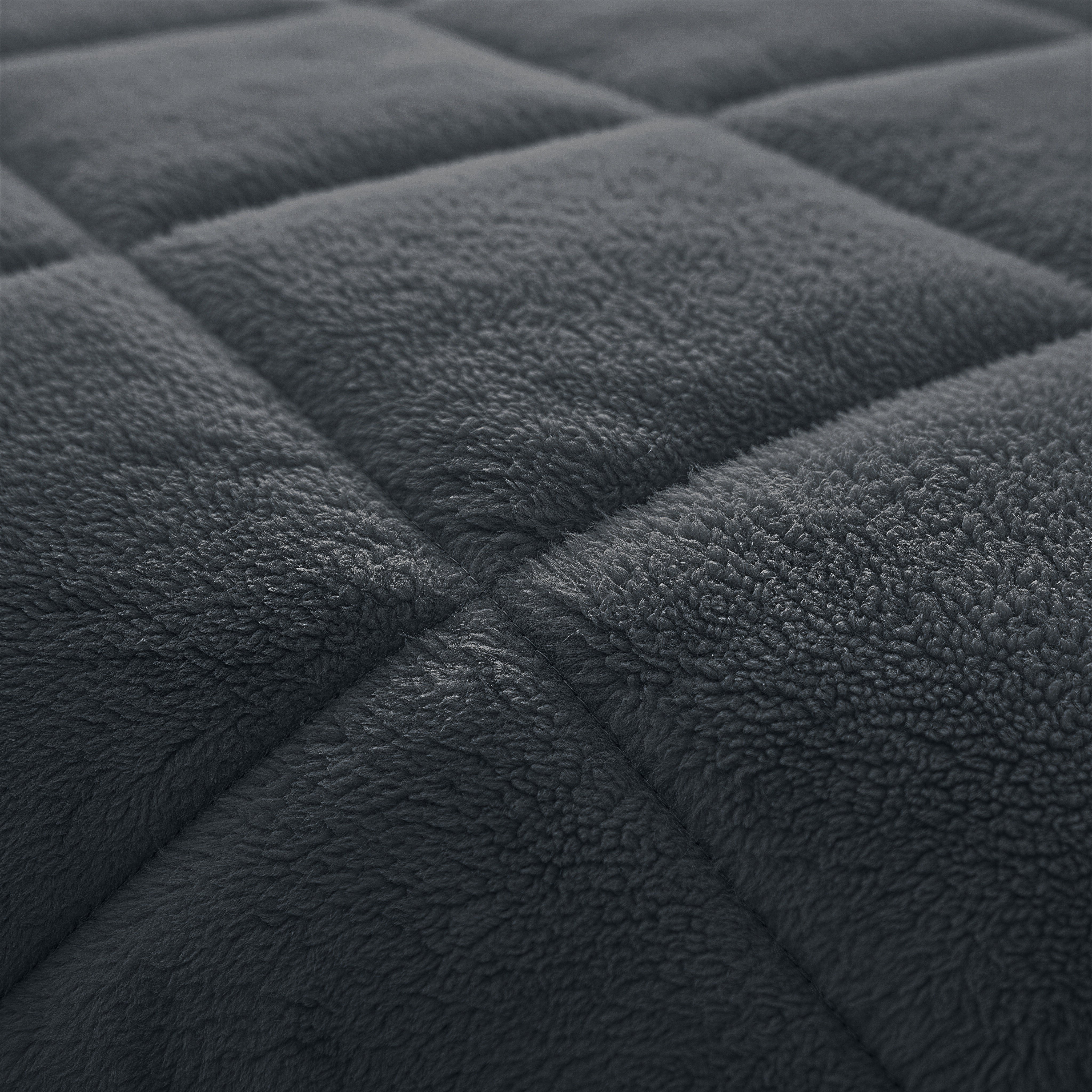 All-in One Lazy Faux Fur Dekbed Antraciet - Dekbed met kussenslopen