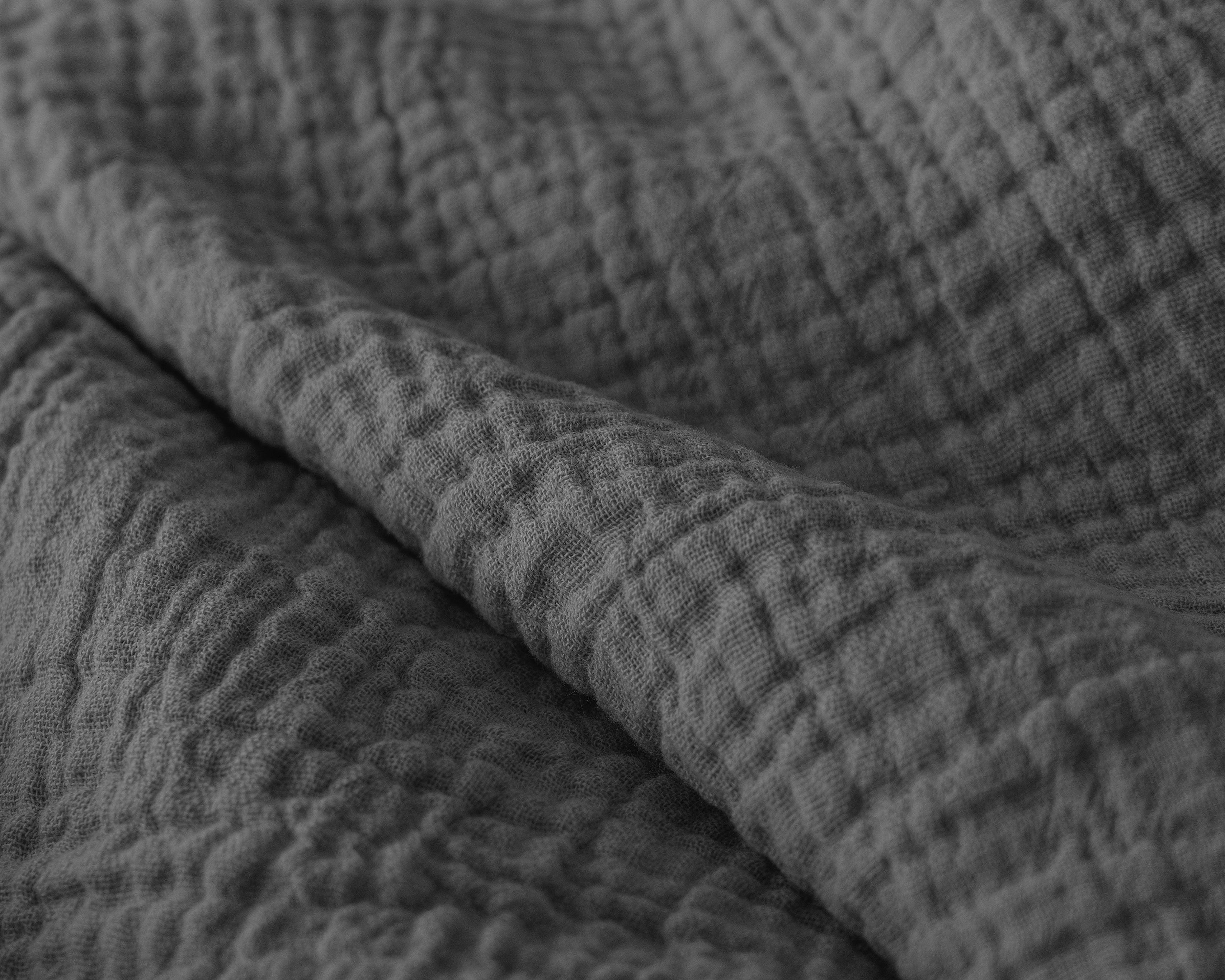 All-in One Lazy Mousseline Dekbed Antraciet - Dekbed met kussenslopen